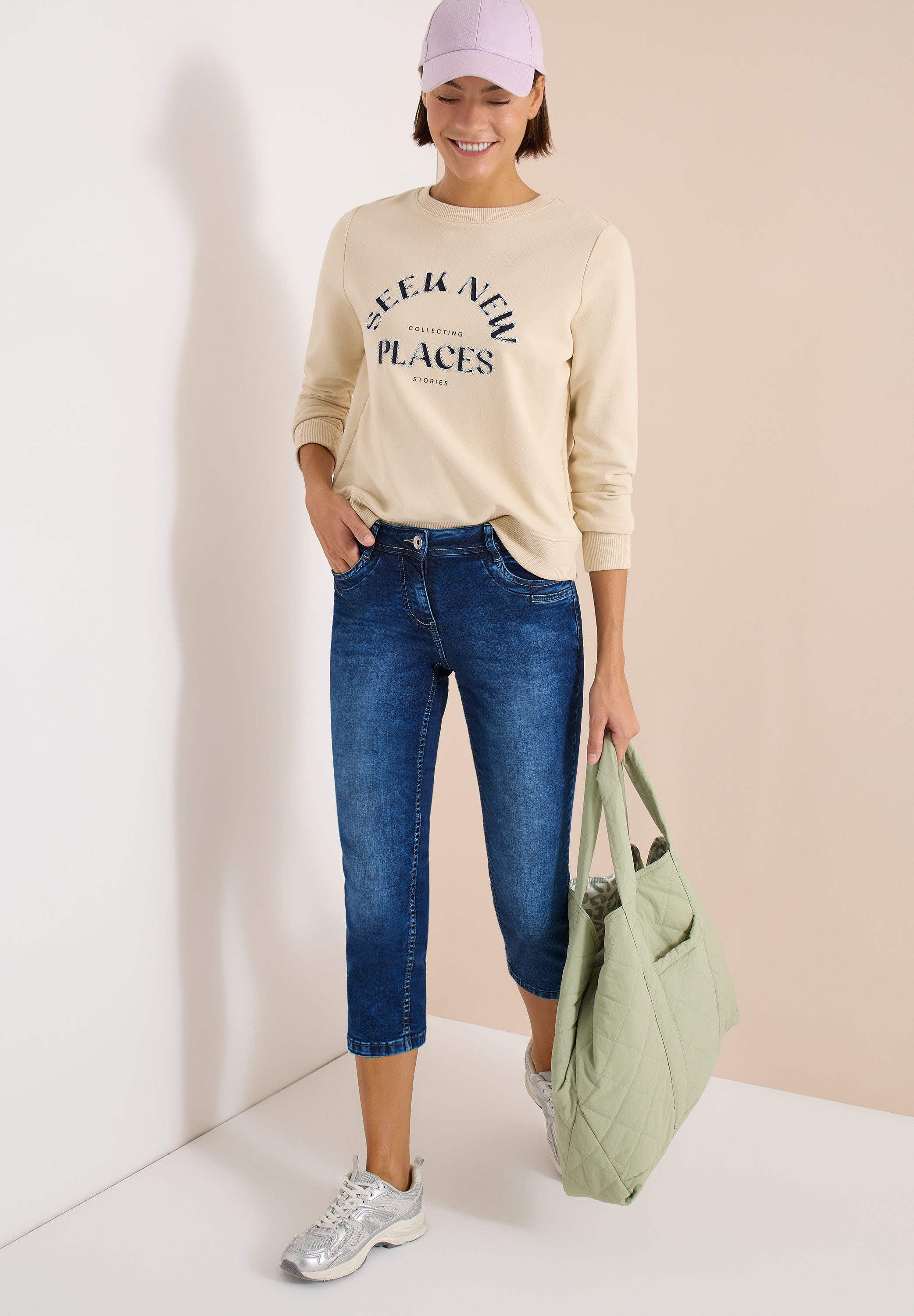 Cecil Damen Hosen Mid Blue