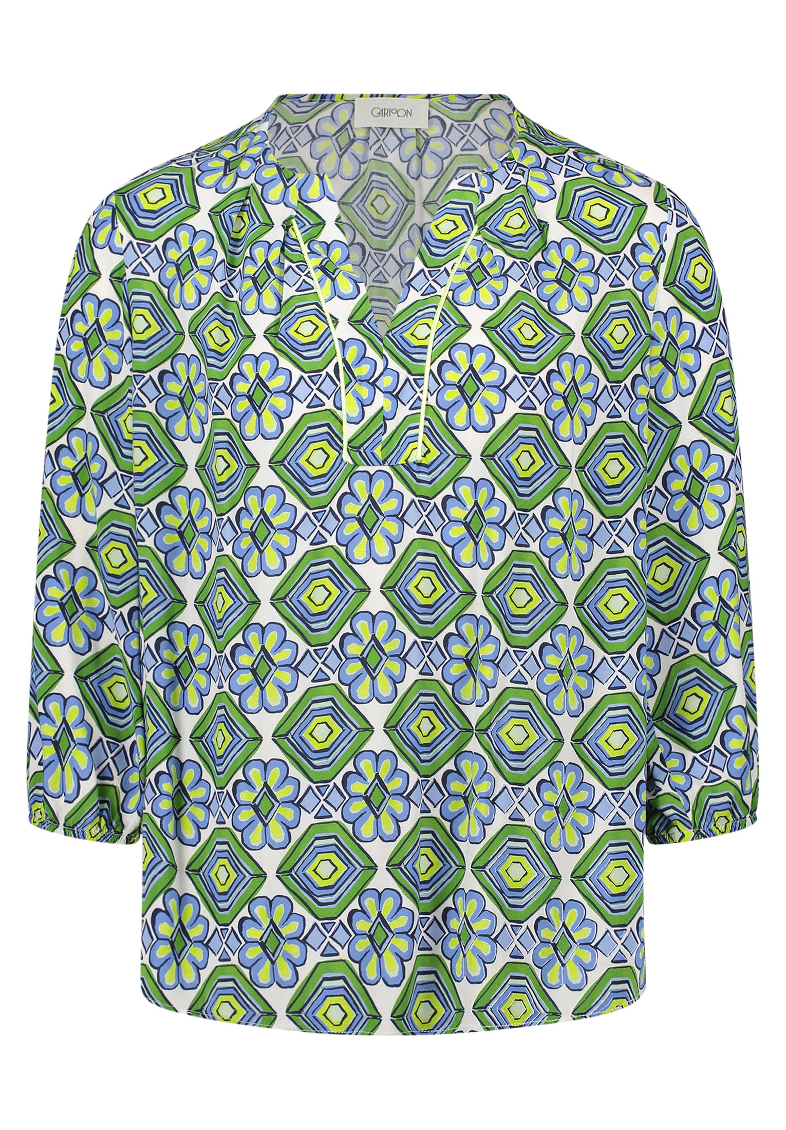 Cartoon Damen Blusen Green/Blue