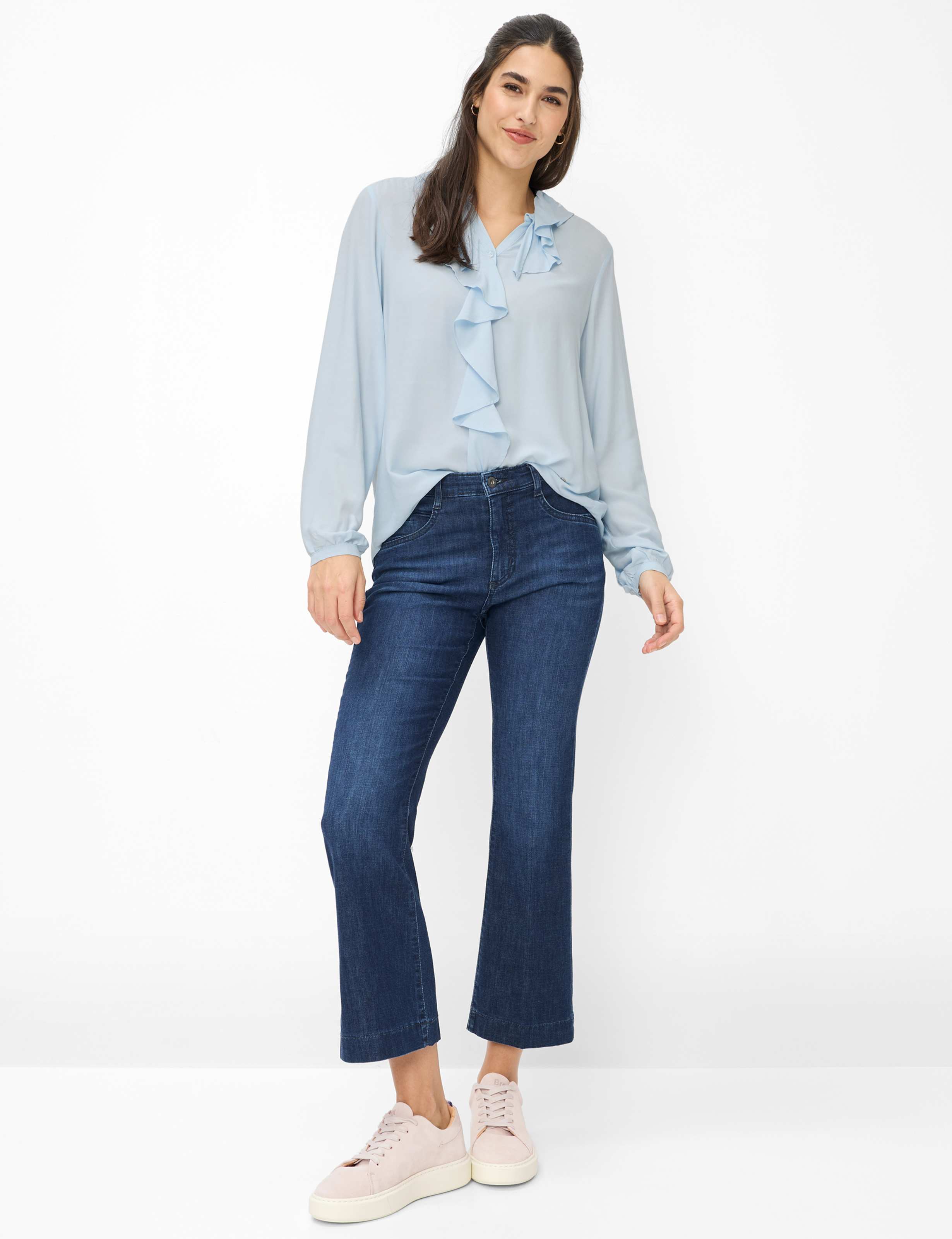 Brax Damen Jeans Used Dark Blue