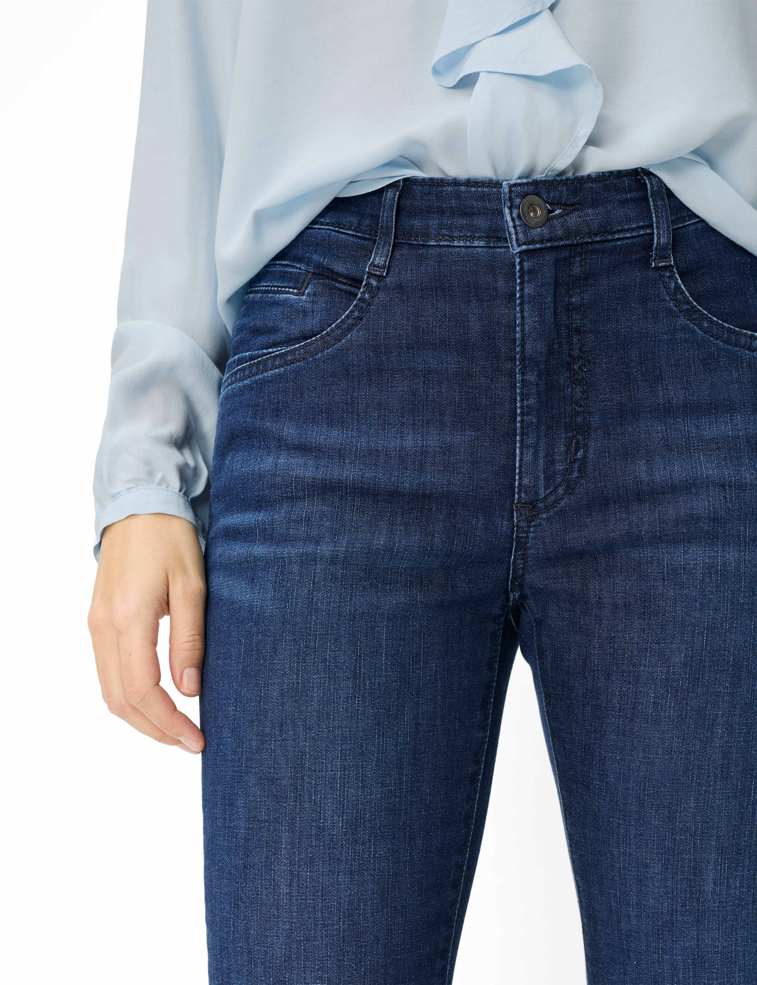 Brax Damen Jeans Used Dark Blue