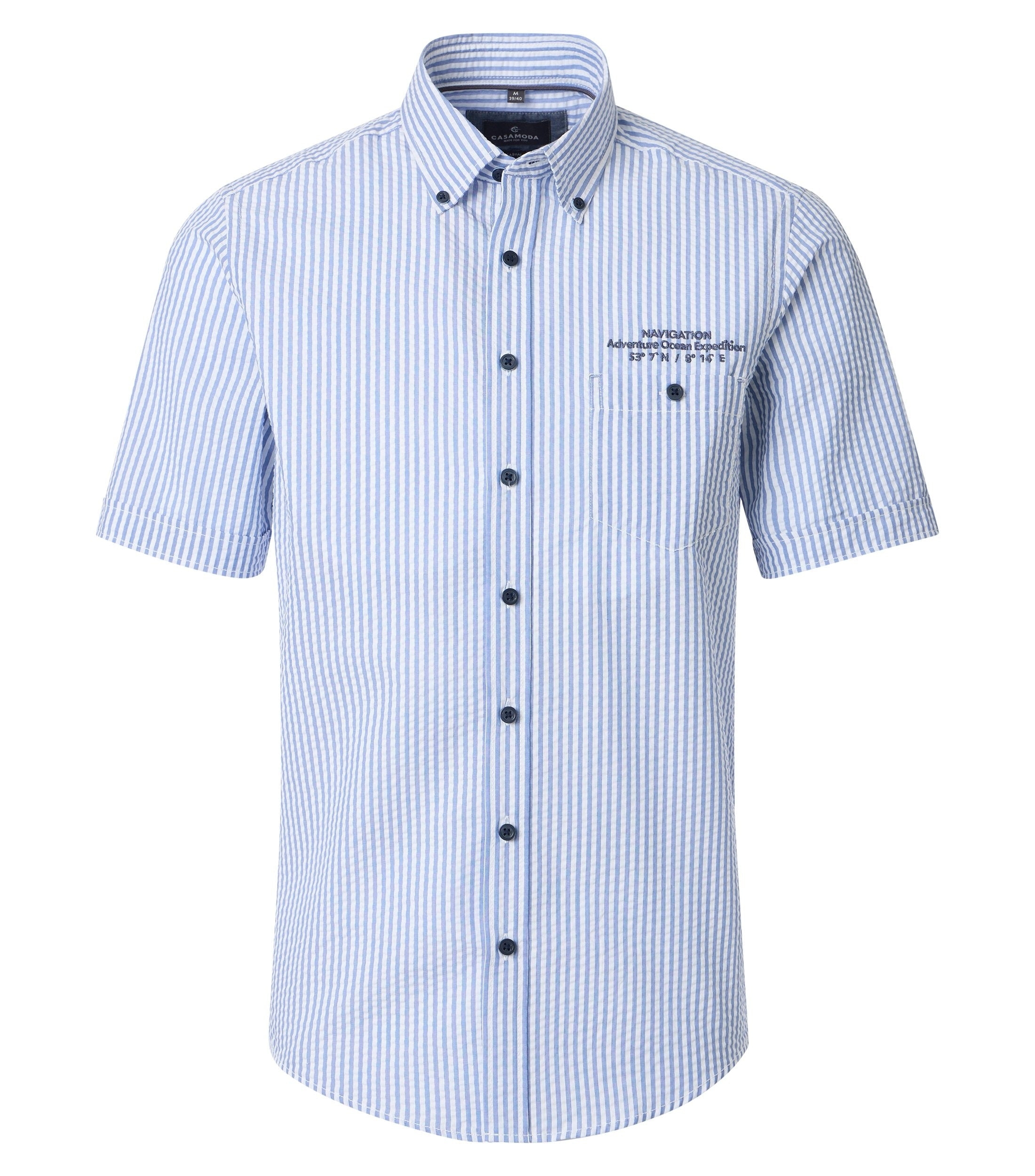 Casa Moda Herren Hemden kurz Blau