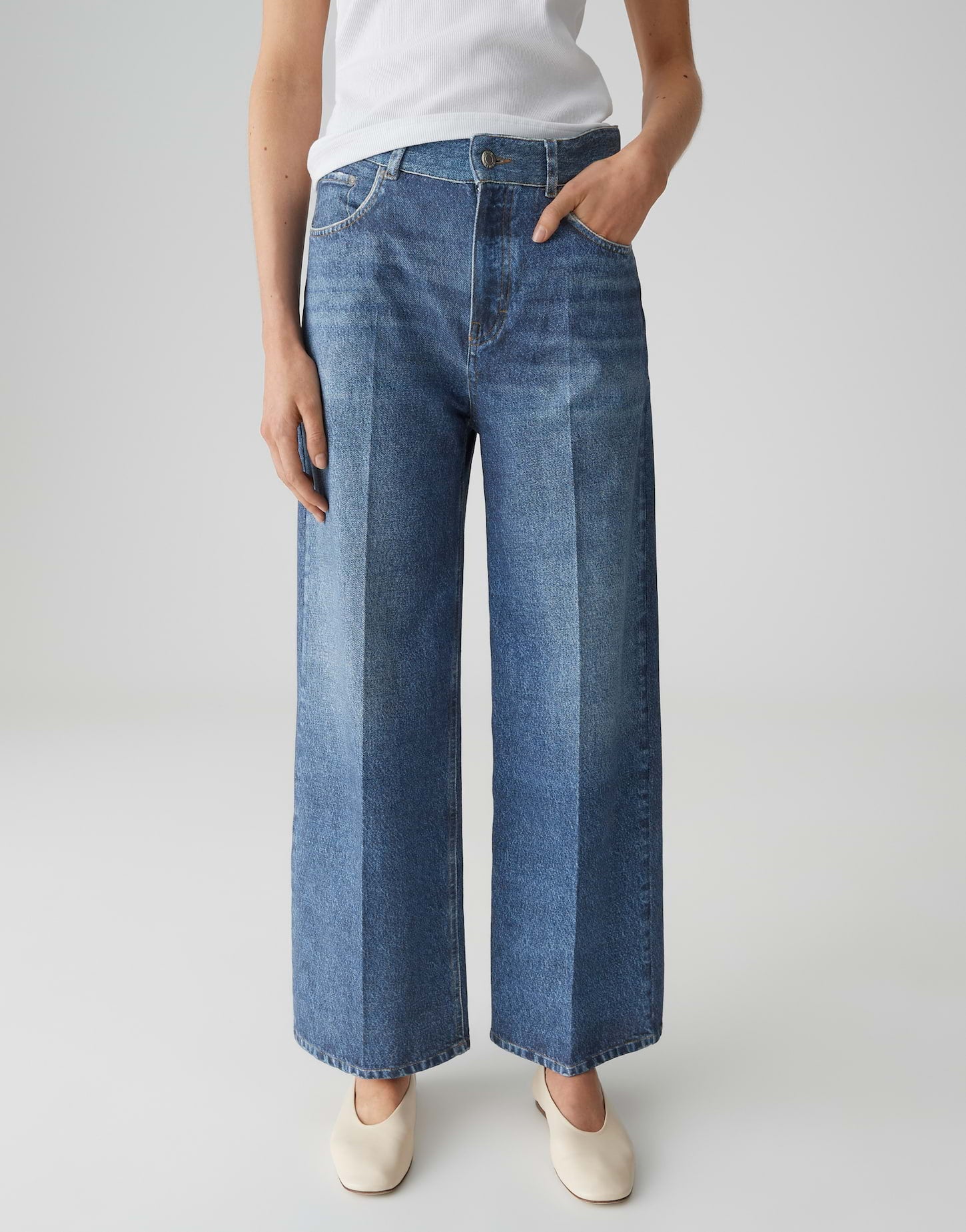 Opus Pants Damen Hosen Mid Stone