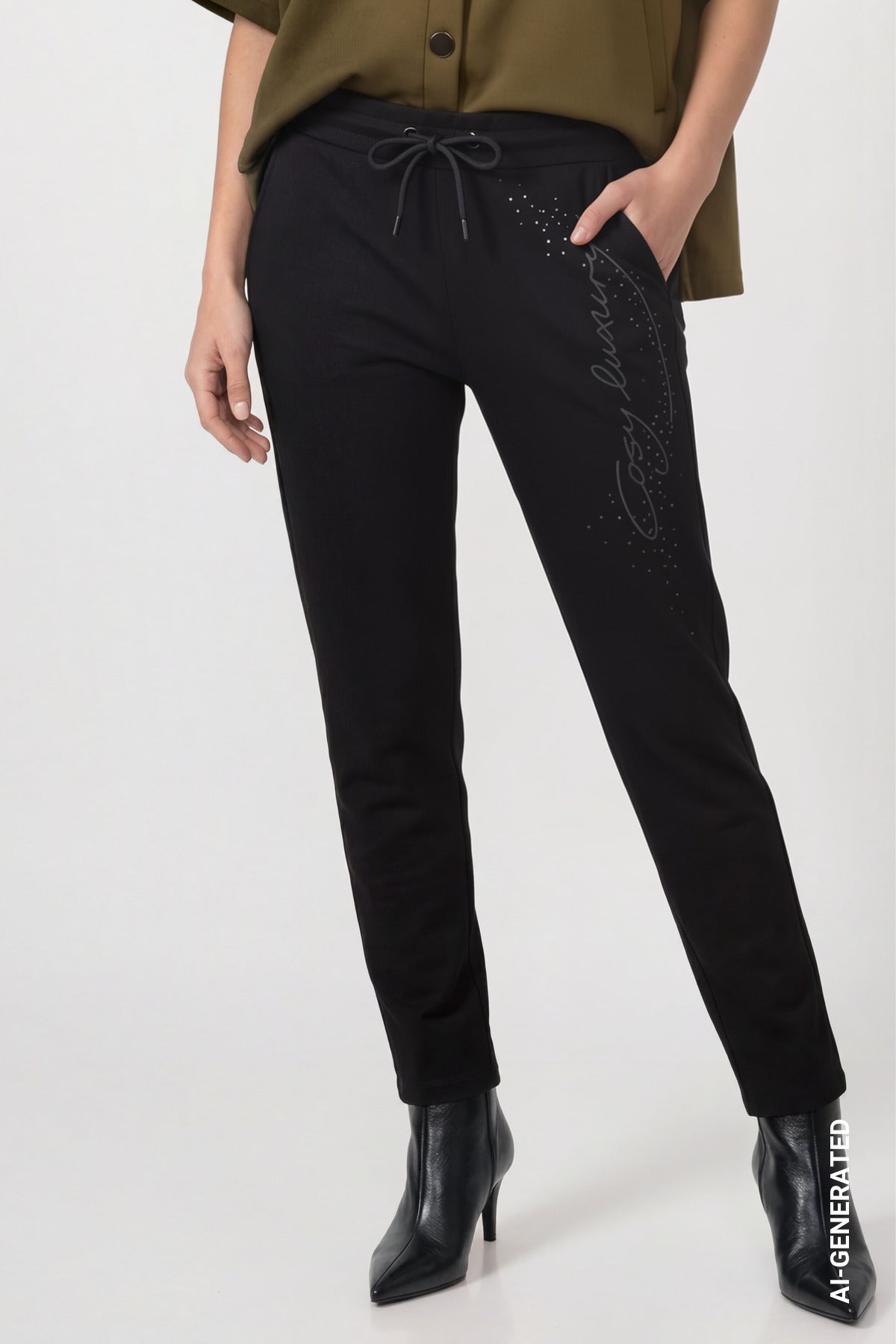 Monari Damen Hosen Schwarz