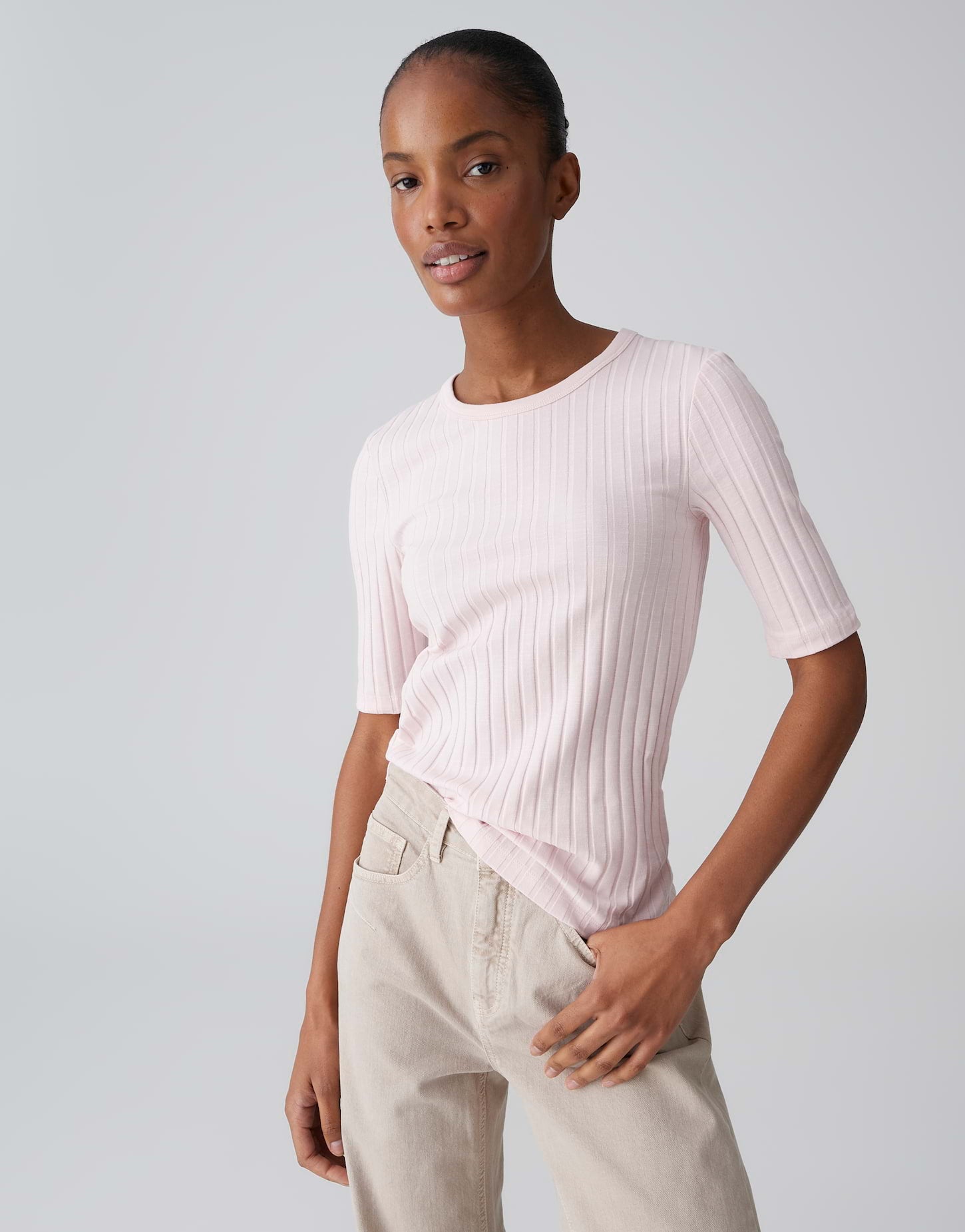 Opus Damen T-Shirts Rose Tint