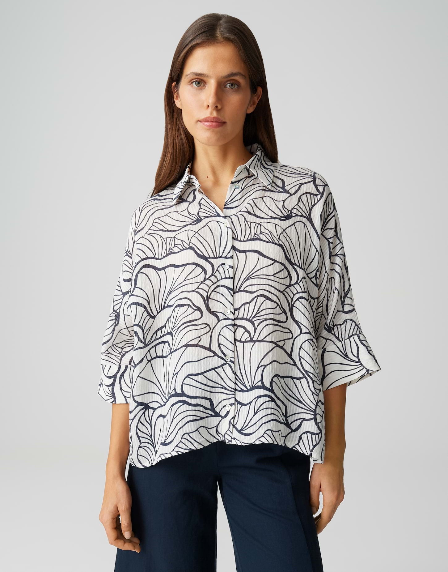 Opus Damen Blusen Coal Blue