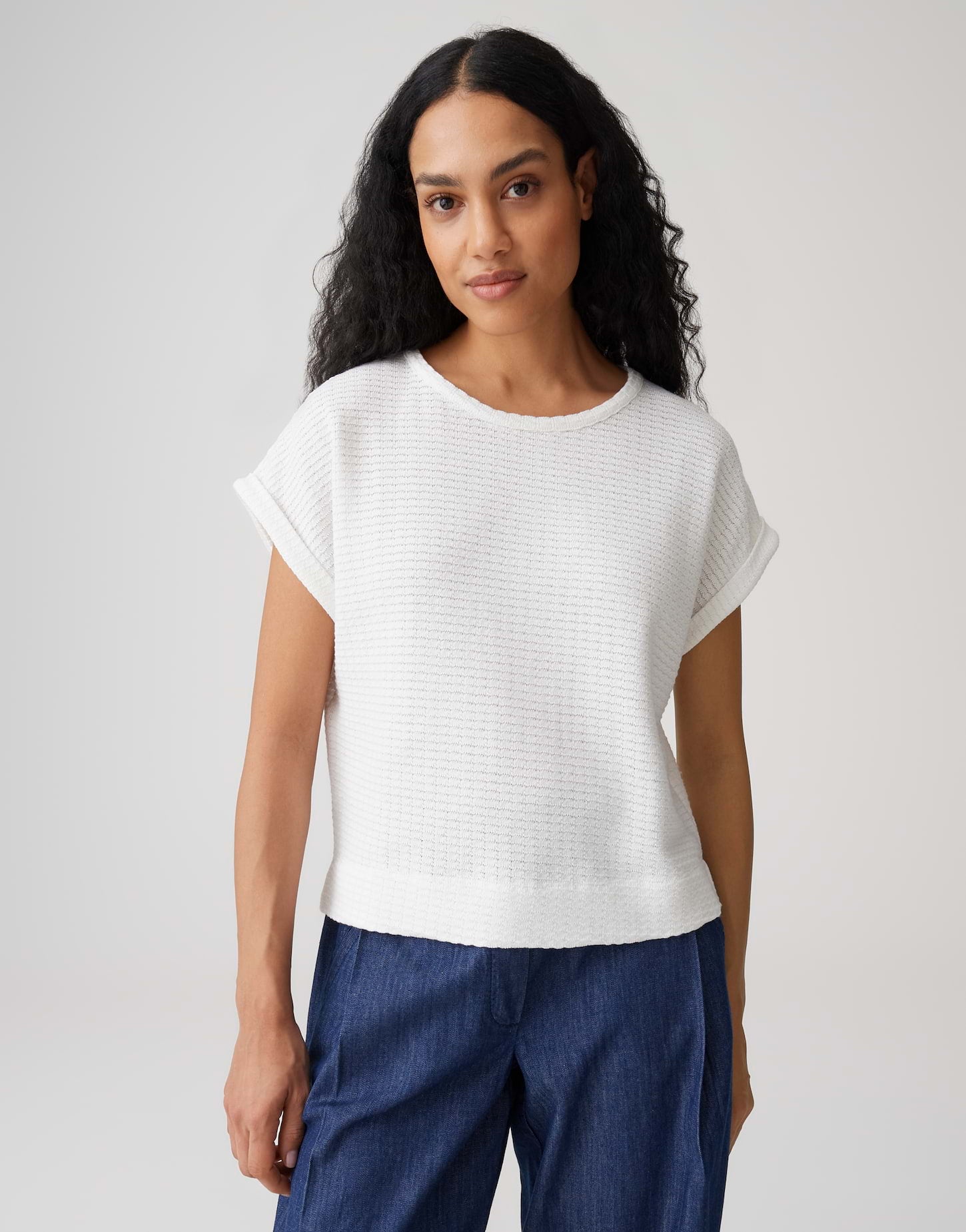 Opus Damen T-Shirts Milk