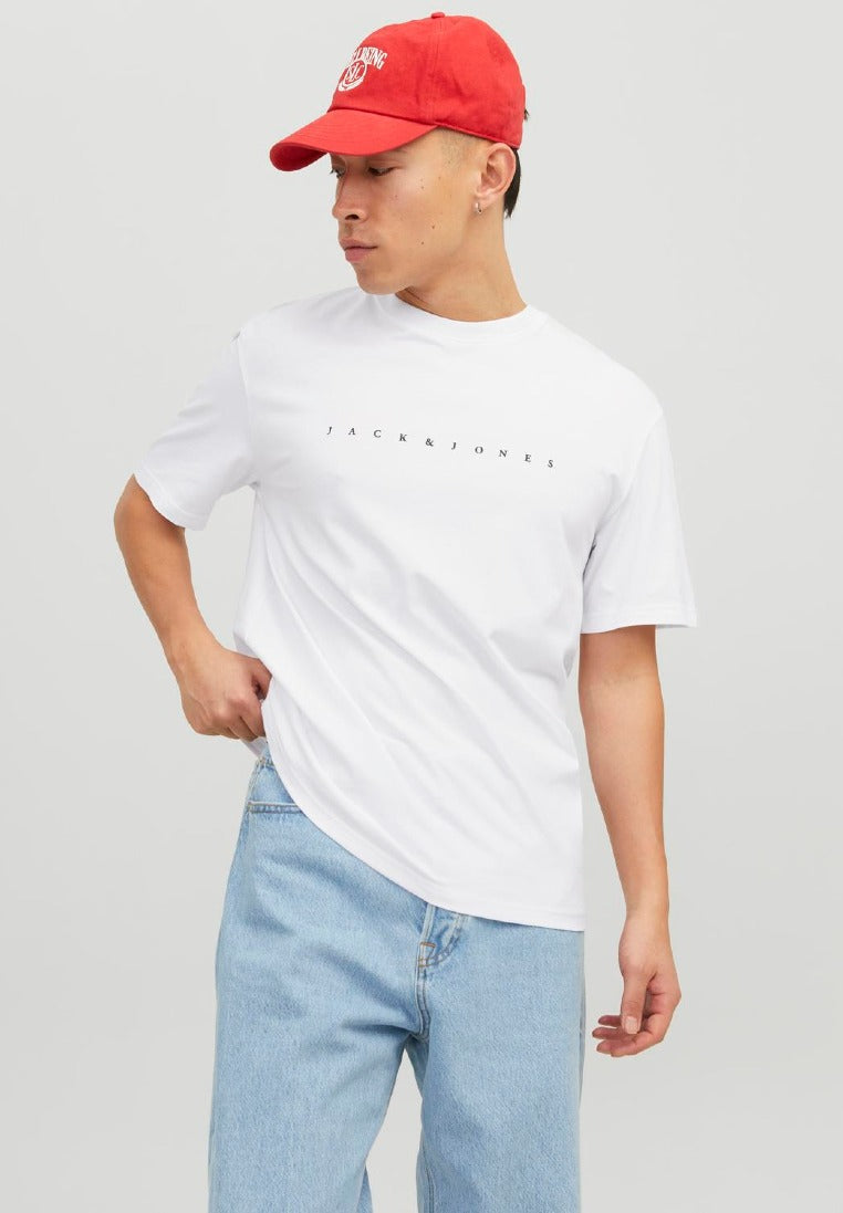 Jack & Jones Herren T-Shirts kurz White/White + B