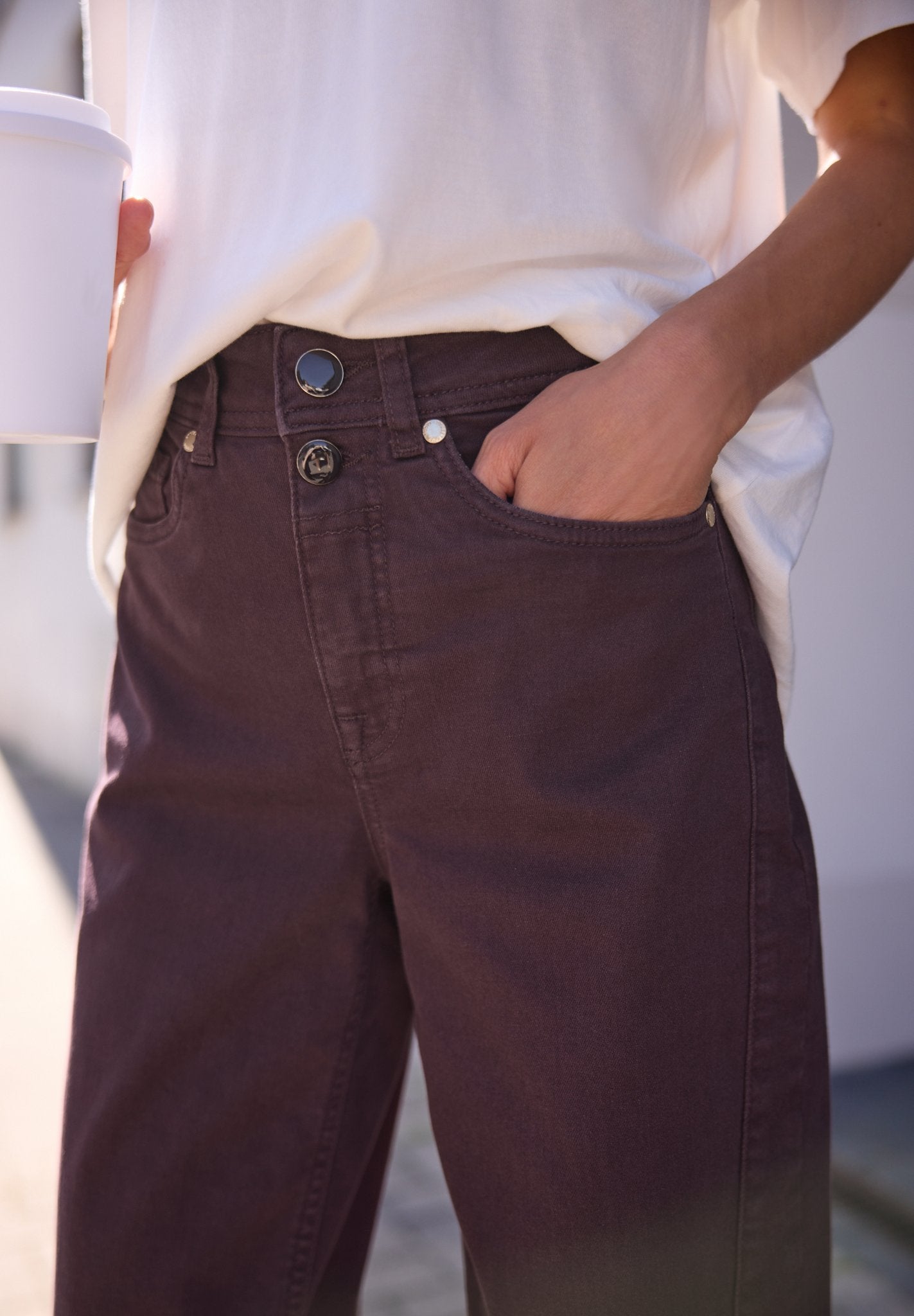 Street One Studio Damen Hosen Burgundi