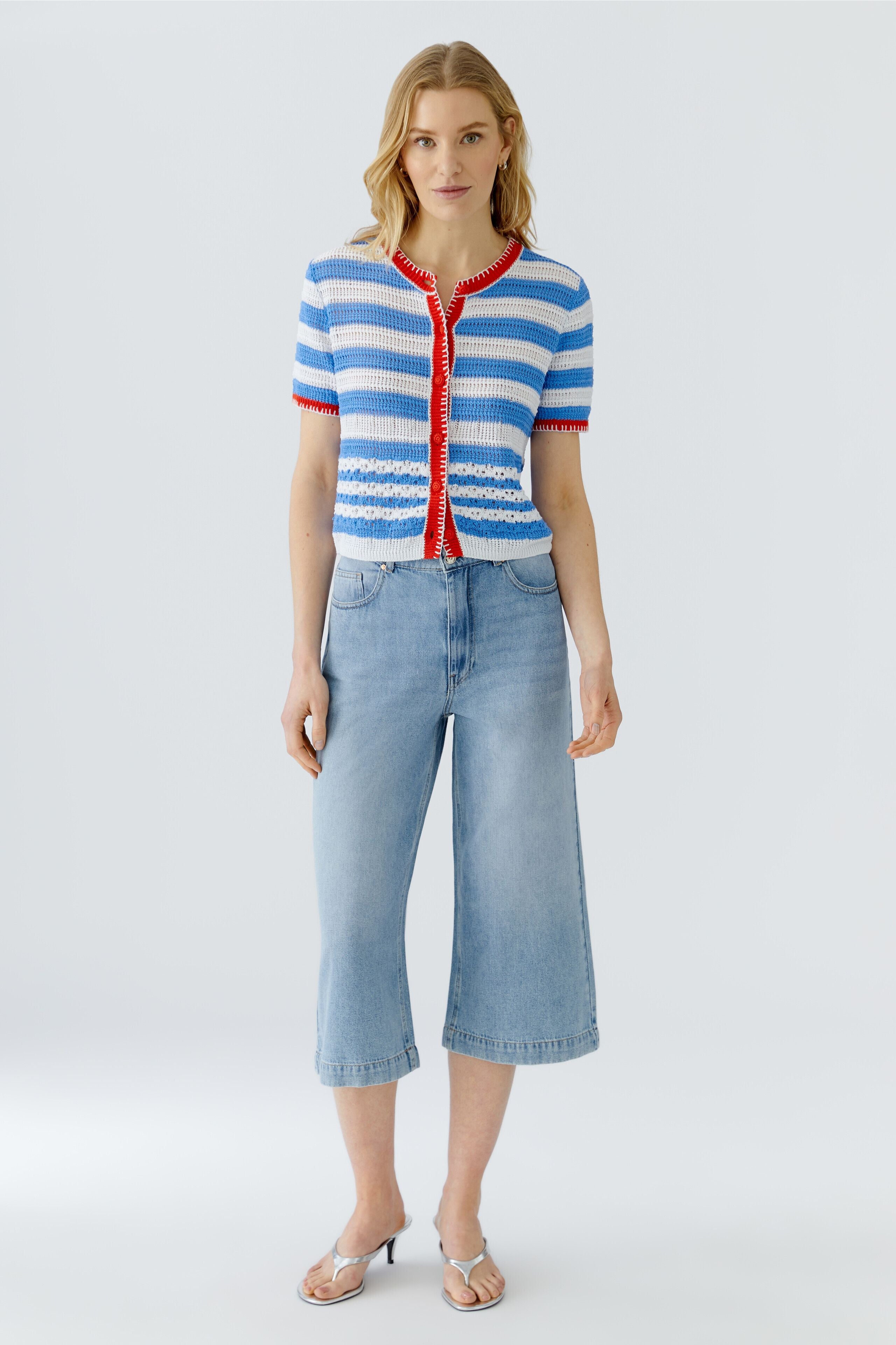 Oui Damen Strickjacken Lt Blue Ro