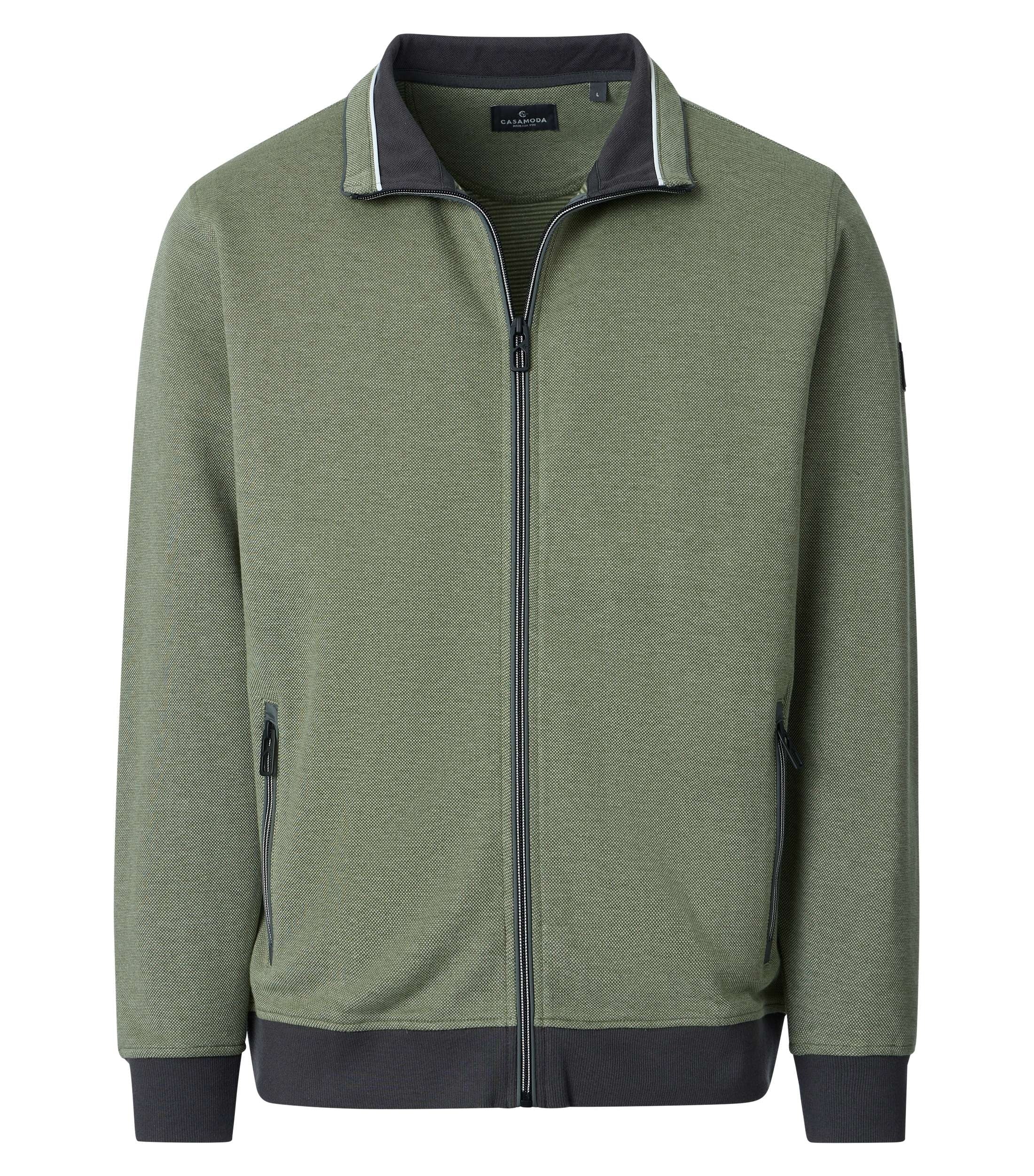 Casa Moda Herren Sweatjacken Gruen