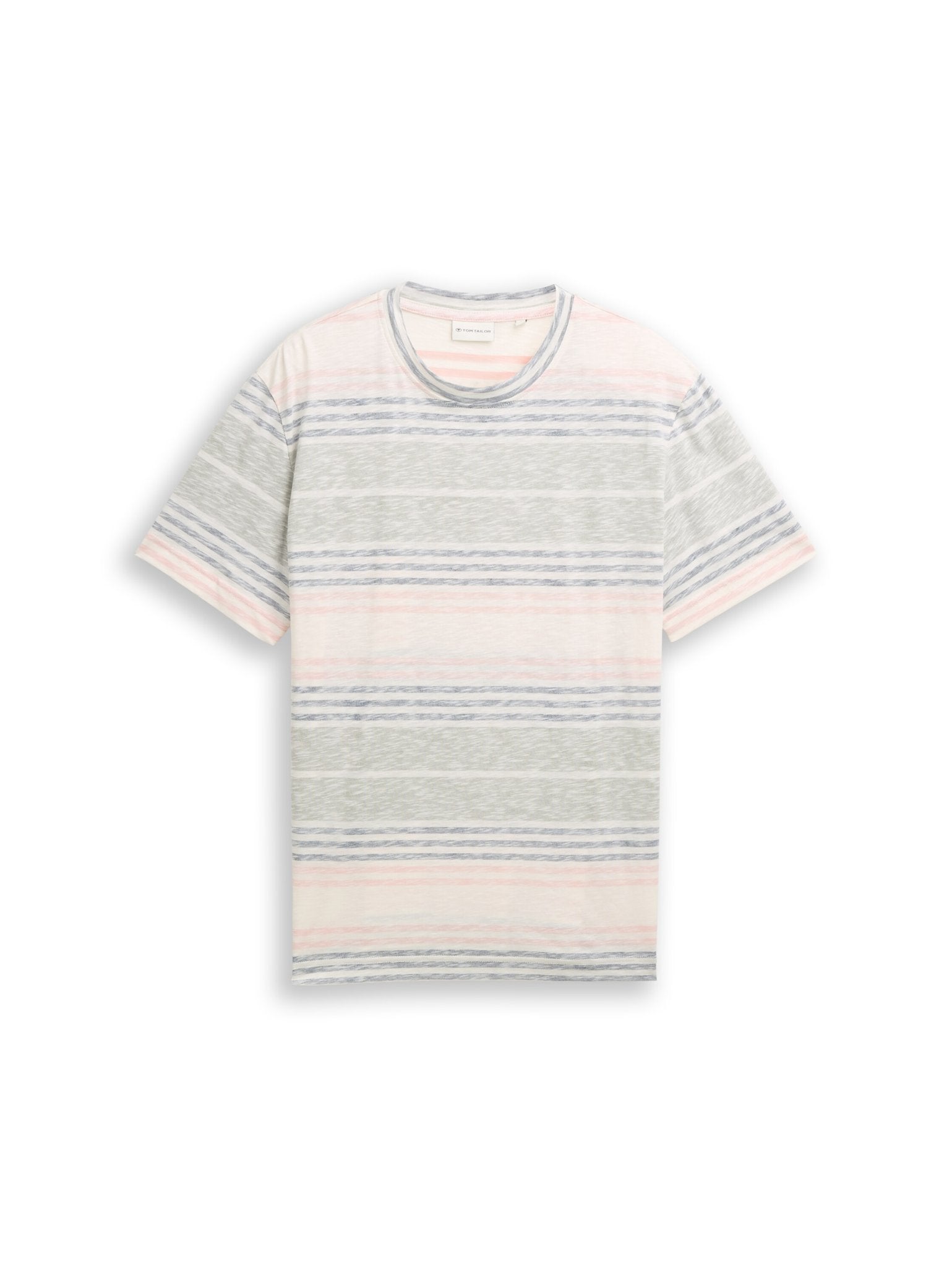 Tom Tailor Herren T-Shirts kurz Rose Teal Multi