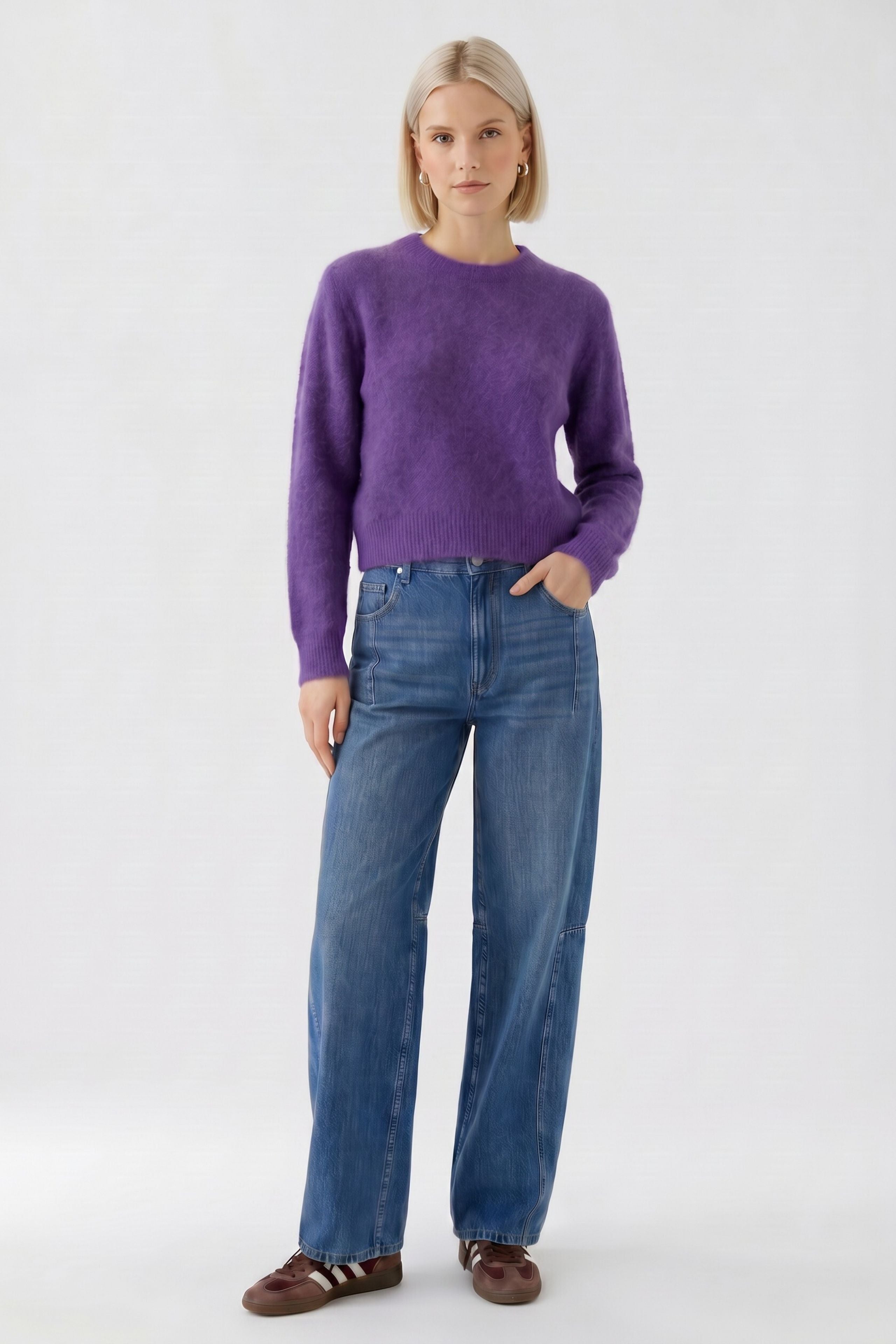 Oui Damen Pullover Ultra Viol
