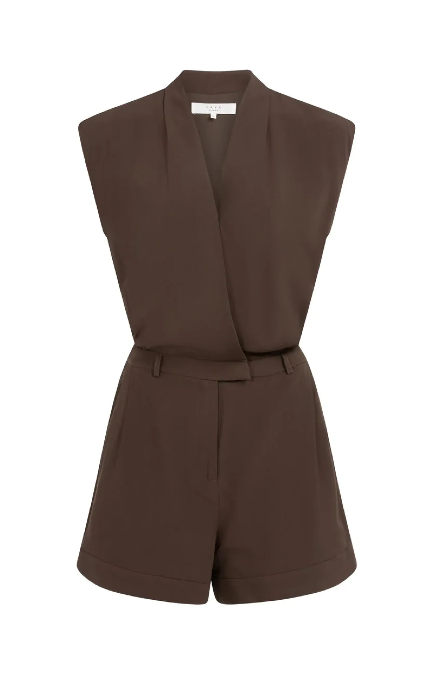 Ärmelloser Jumpsuit mit Wickeloptik