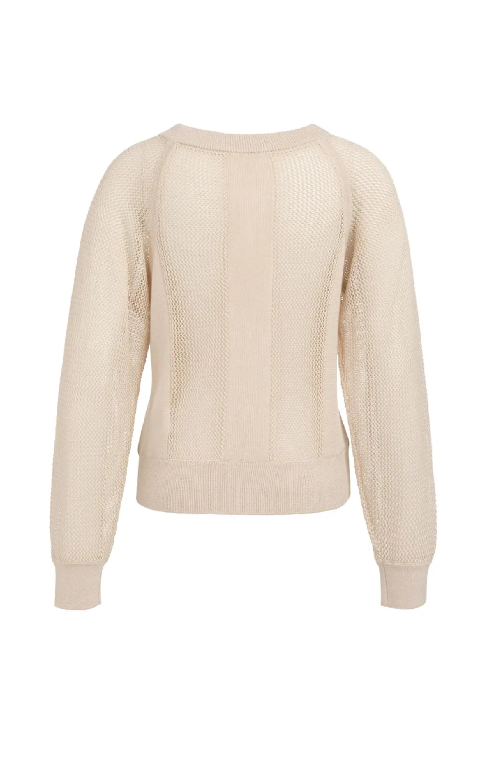 Netzstrickpullover mit Raglanärmeln