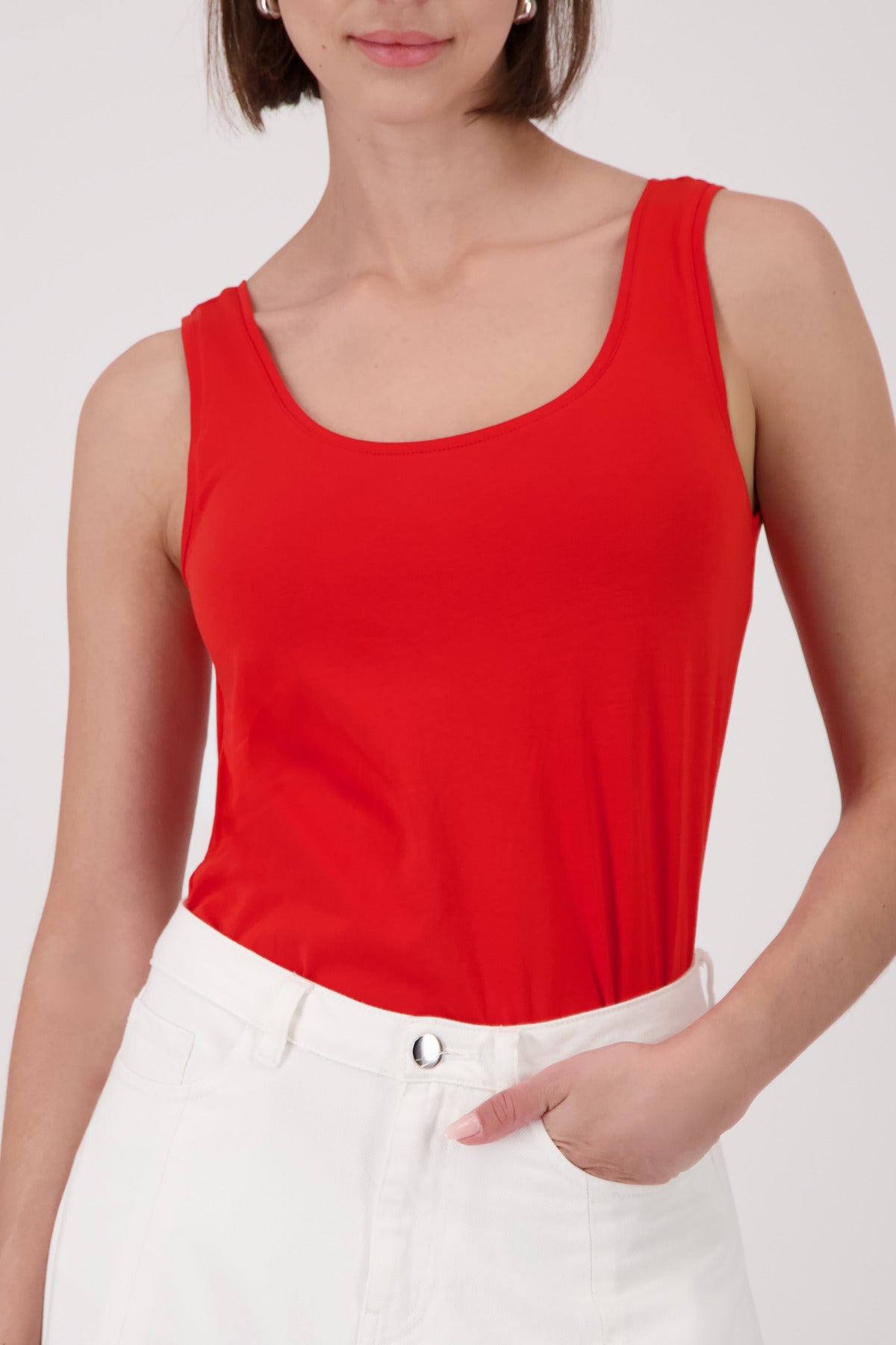 Monari Damen Tops Coral Red