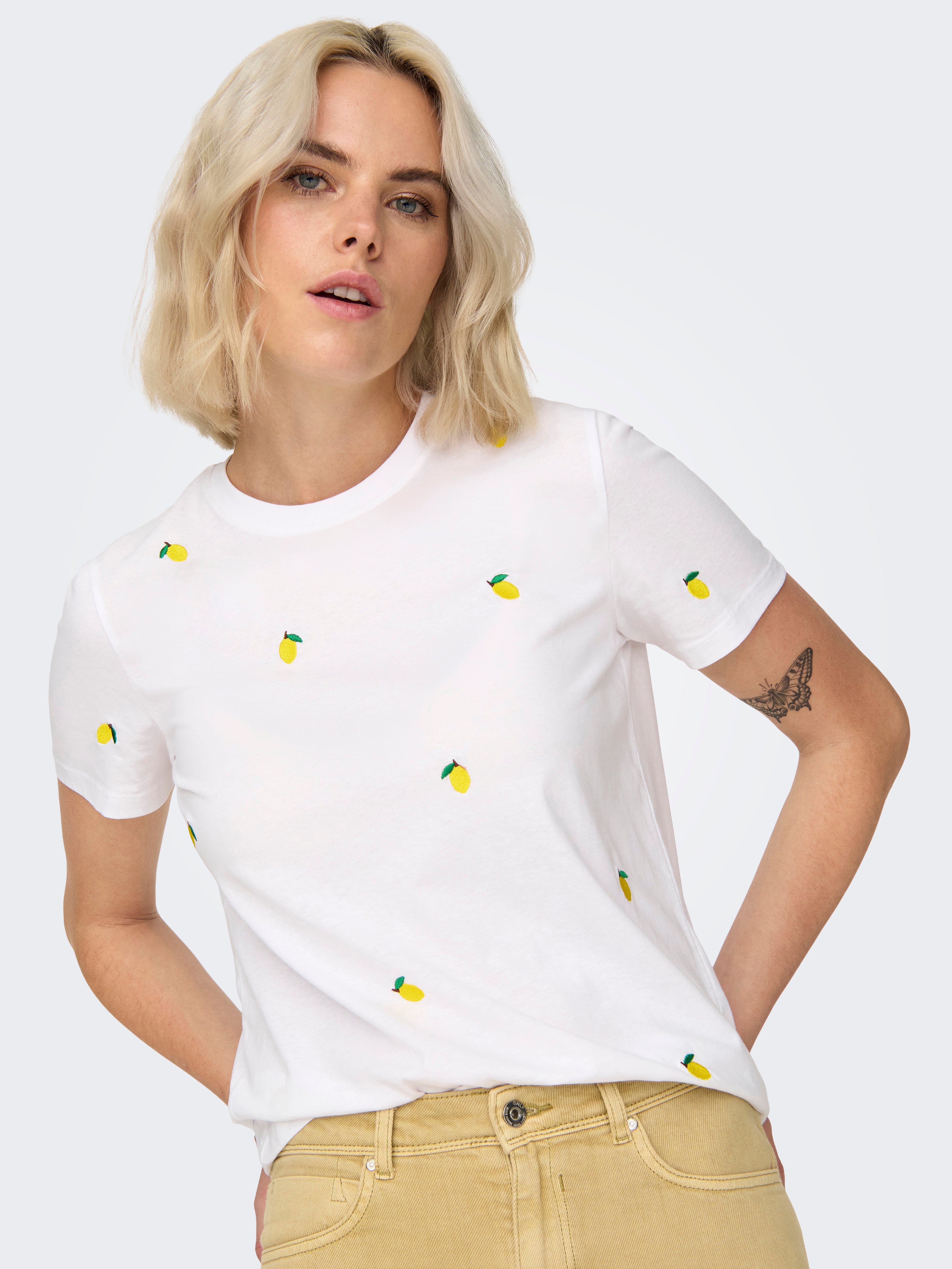 Only Damen T-Shirts Bright White/Le