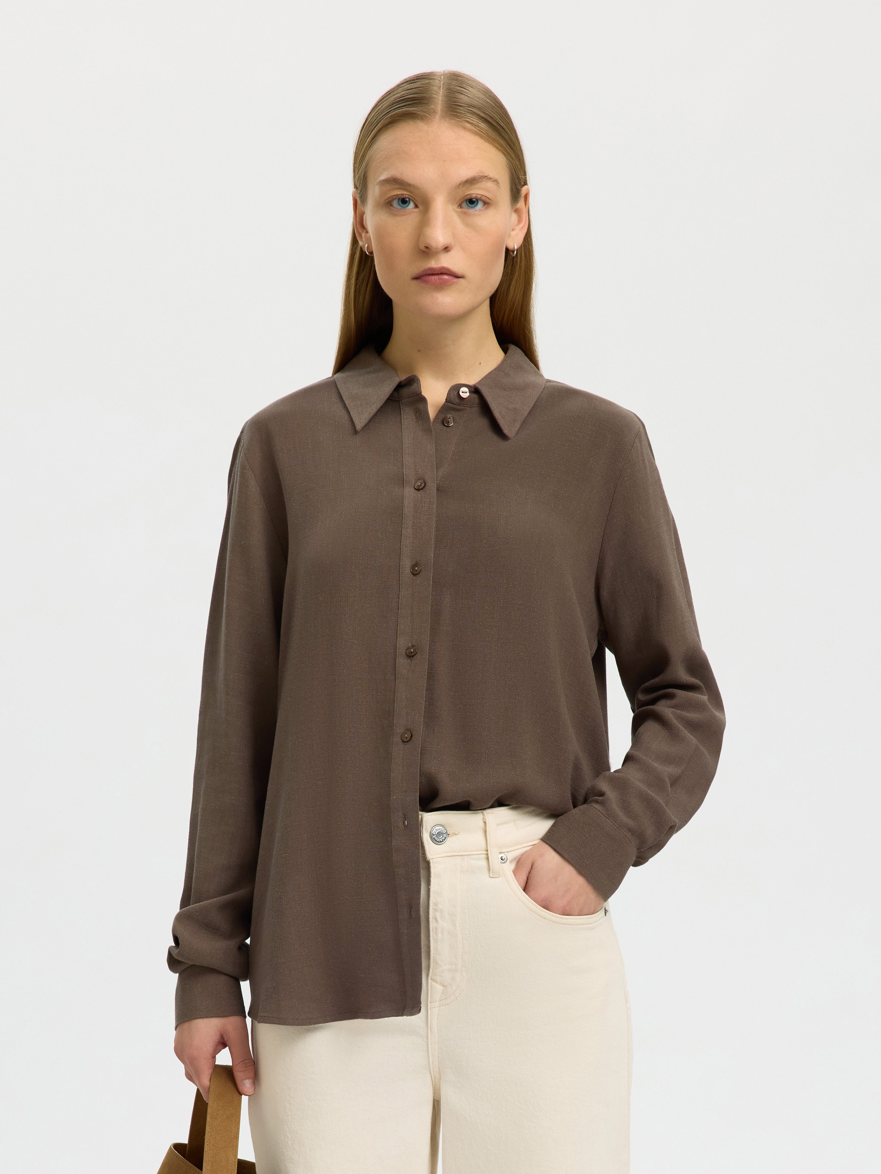 Selected Femme Damen Blusen Chocolate Chip