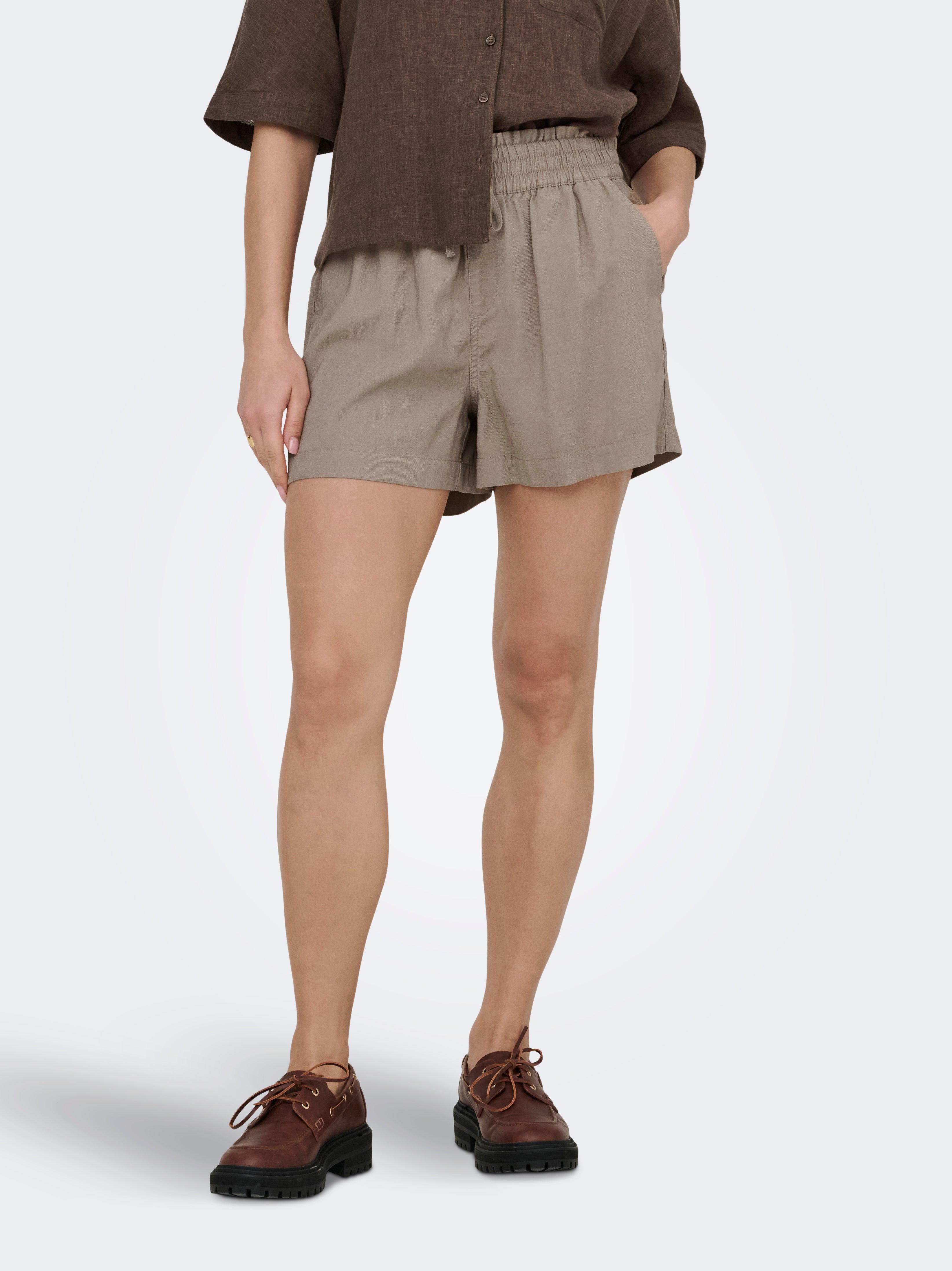 only Damen Shorts Taupe Gray
