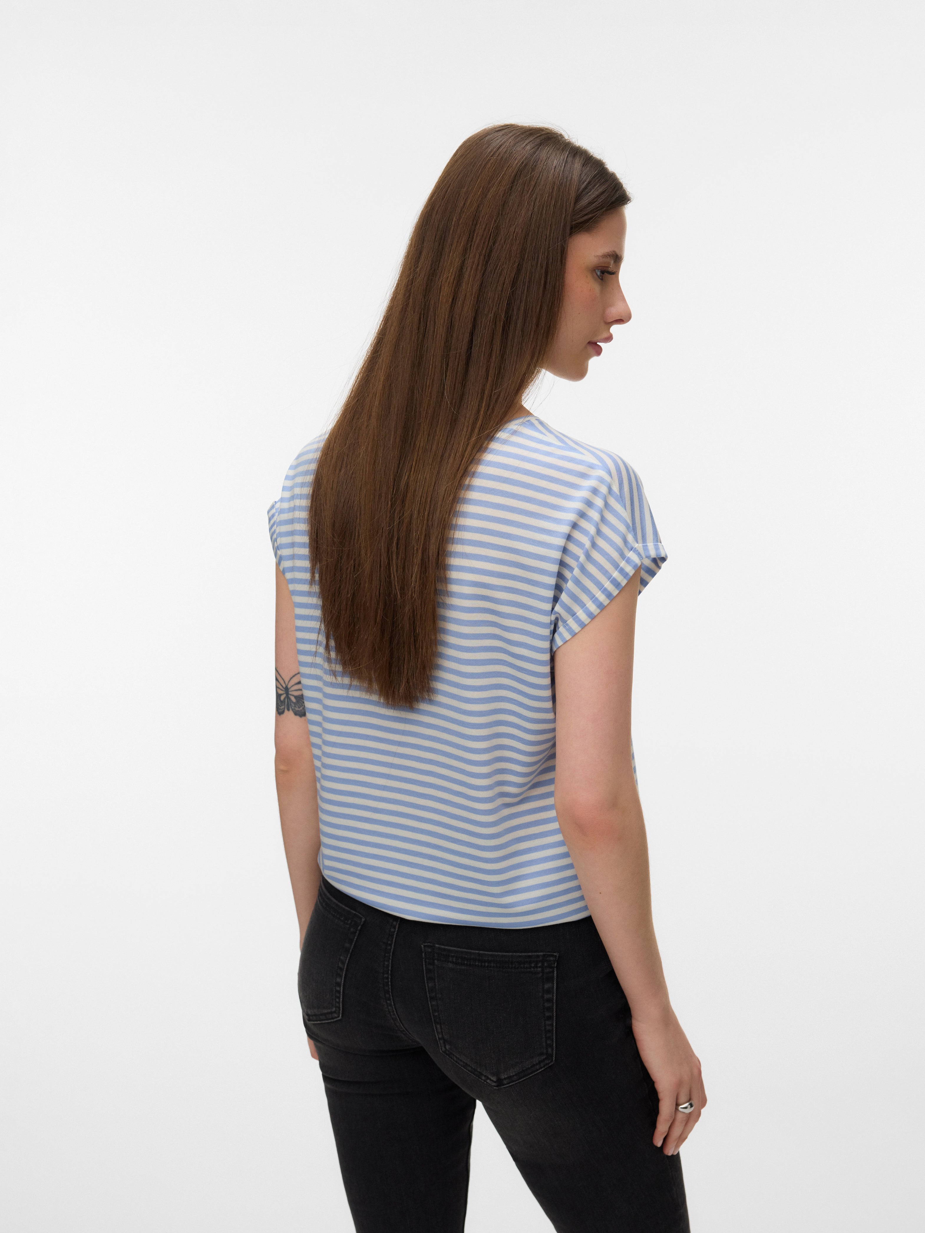 Vero Moda Damen T-Shirts Brunnera Blue/P