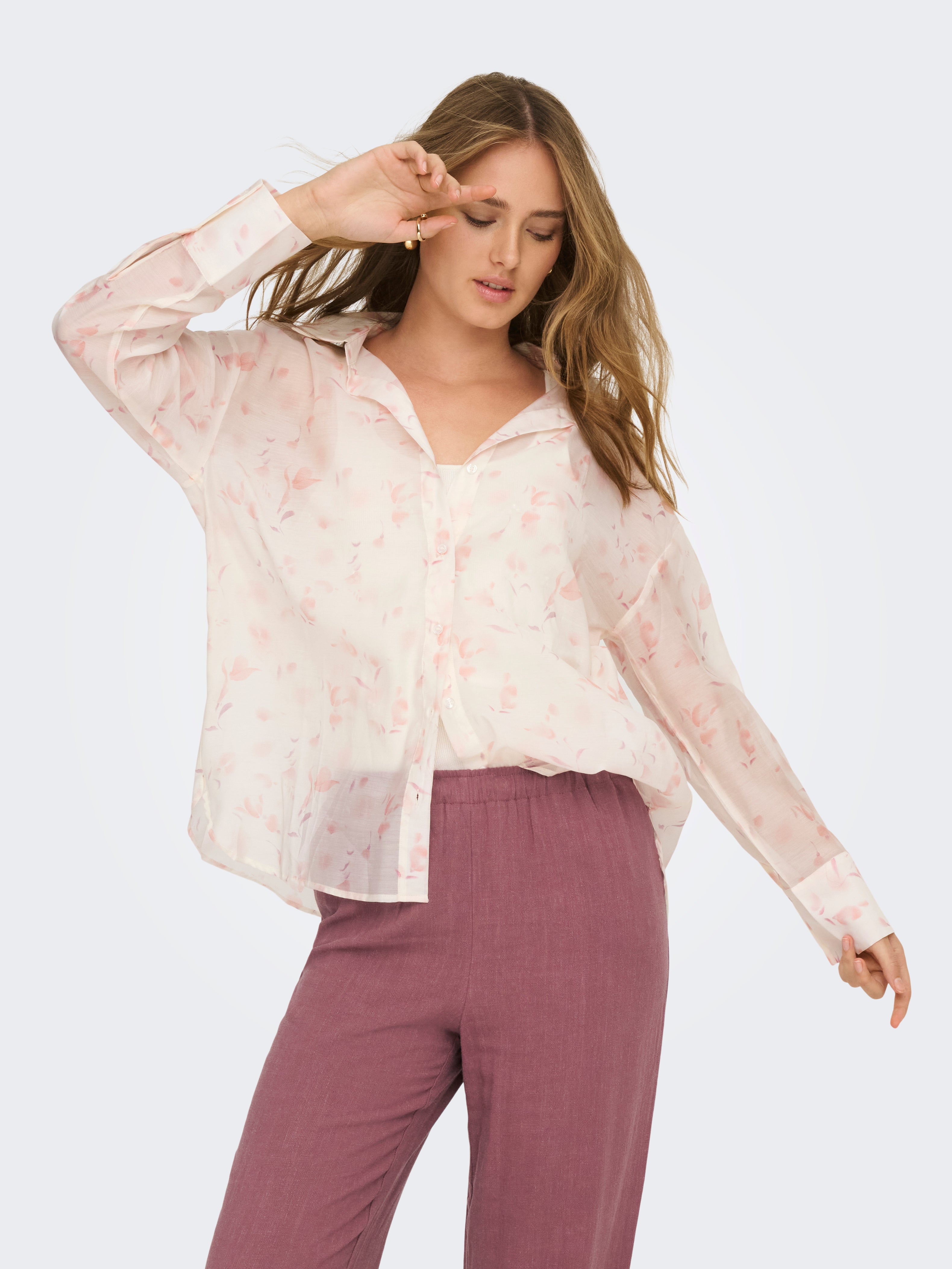 Only Damen Blusen Cloud Dancer/Fl