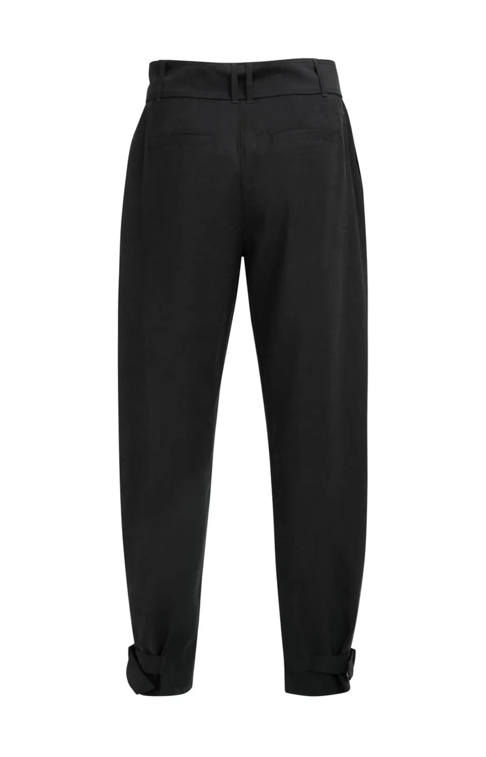 Hose mit hohem Bund und Riemen am Saum