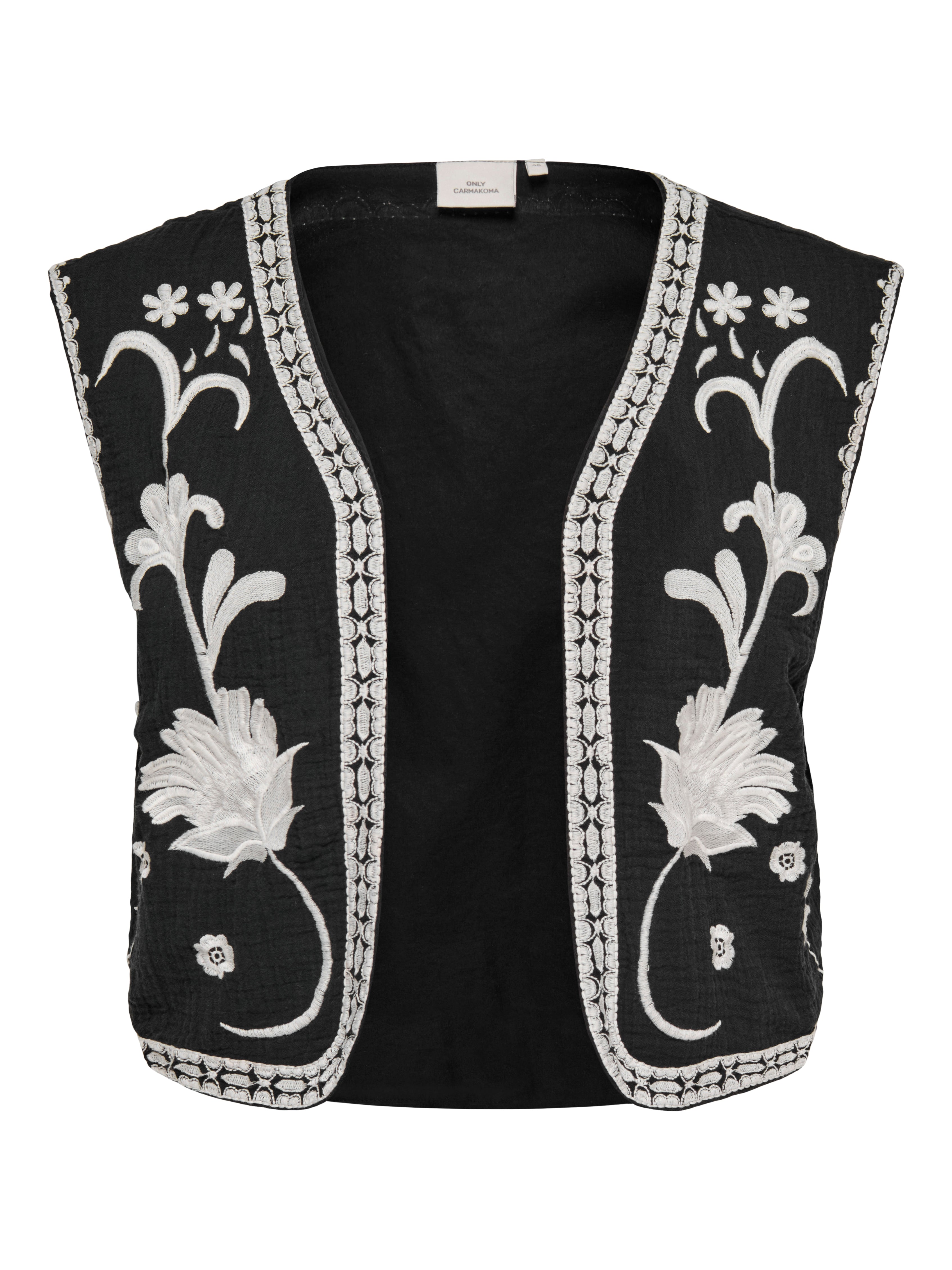 Only Carmakoma Damen Strickjacken Black/White Emb