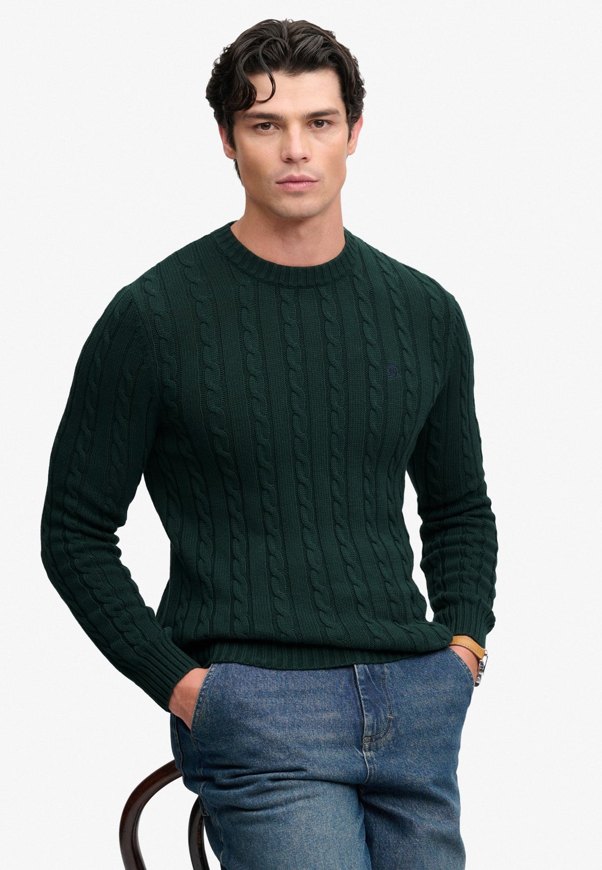 Superdry Herren Strickjacken Lx Quad Green