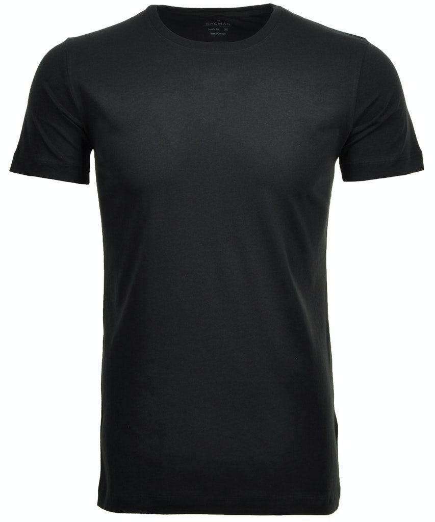 Ragman Herren T-Shirts kurz  Schwarz
