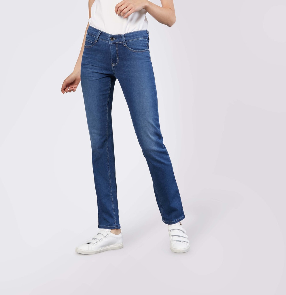Mac Damen Jeans Mid Blue Authen