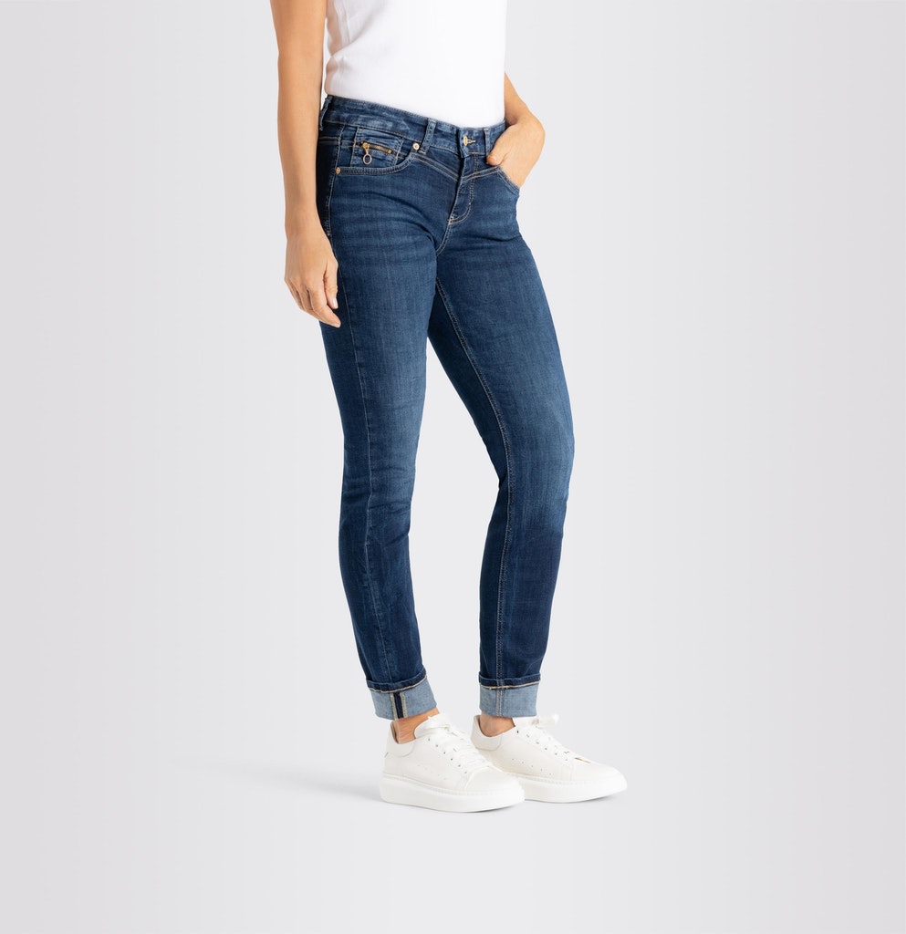 Mac Damen Jeans Dark Blue Net W