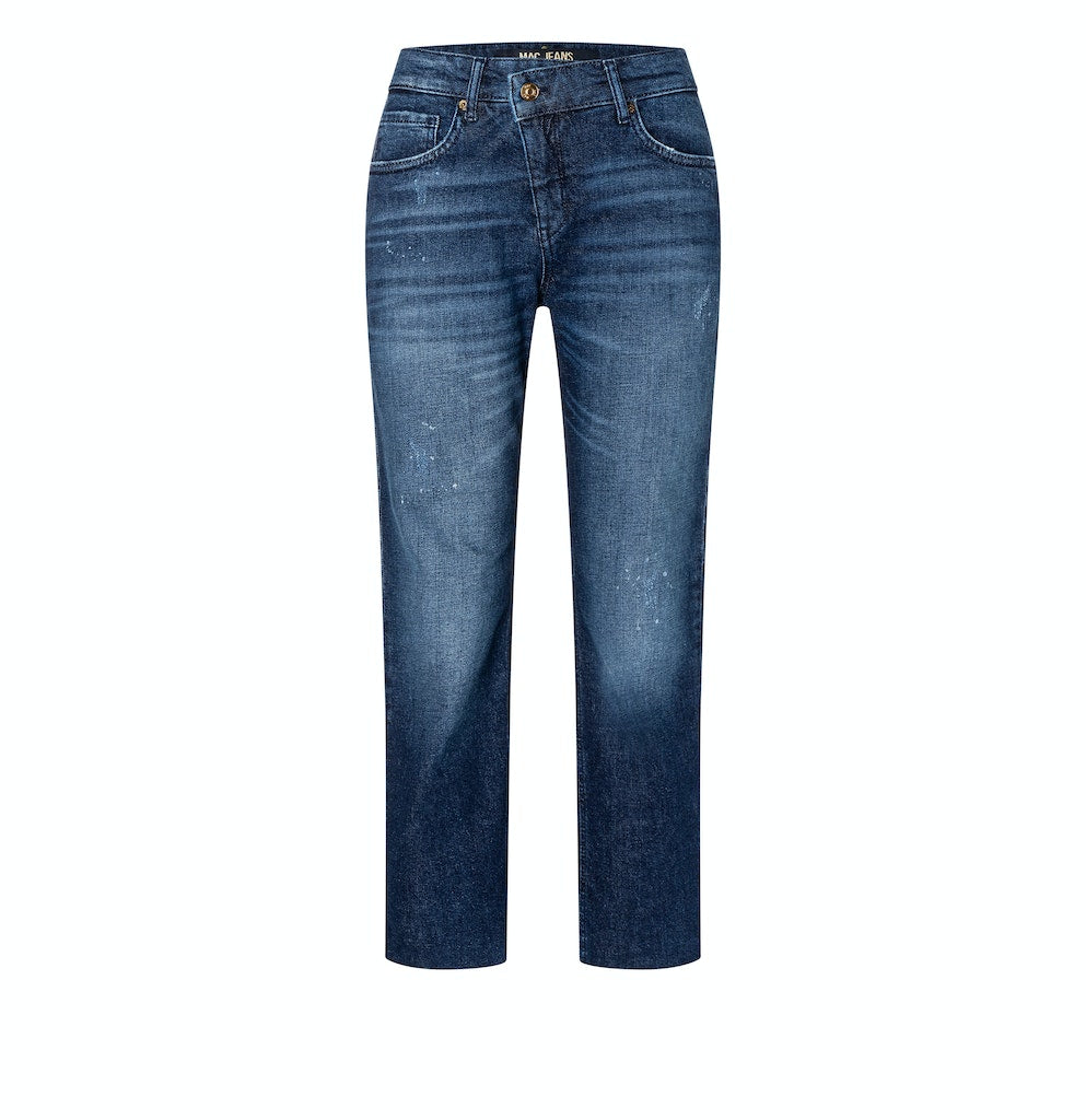 Mac Damen Jeans Dark Blue Paint