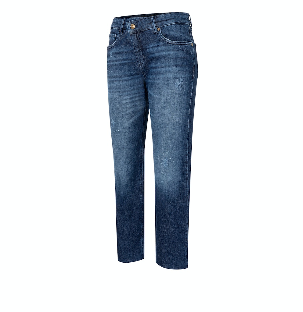 Mac Damen Jeans Dark Blue Paint