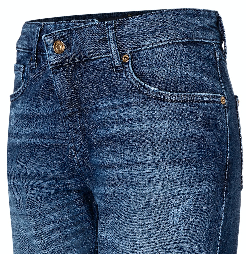 Mac Damen Jeans Dark Blue Paint