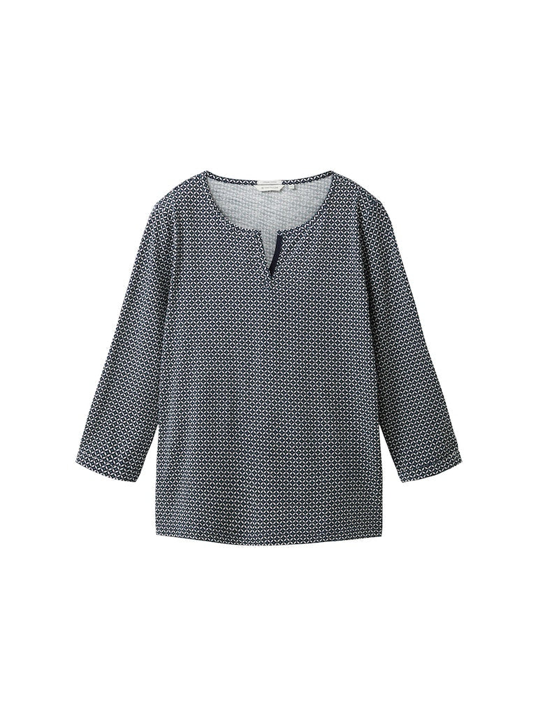 Tom Tailor Damen T-Shirts Navy Geometrica