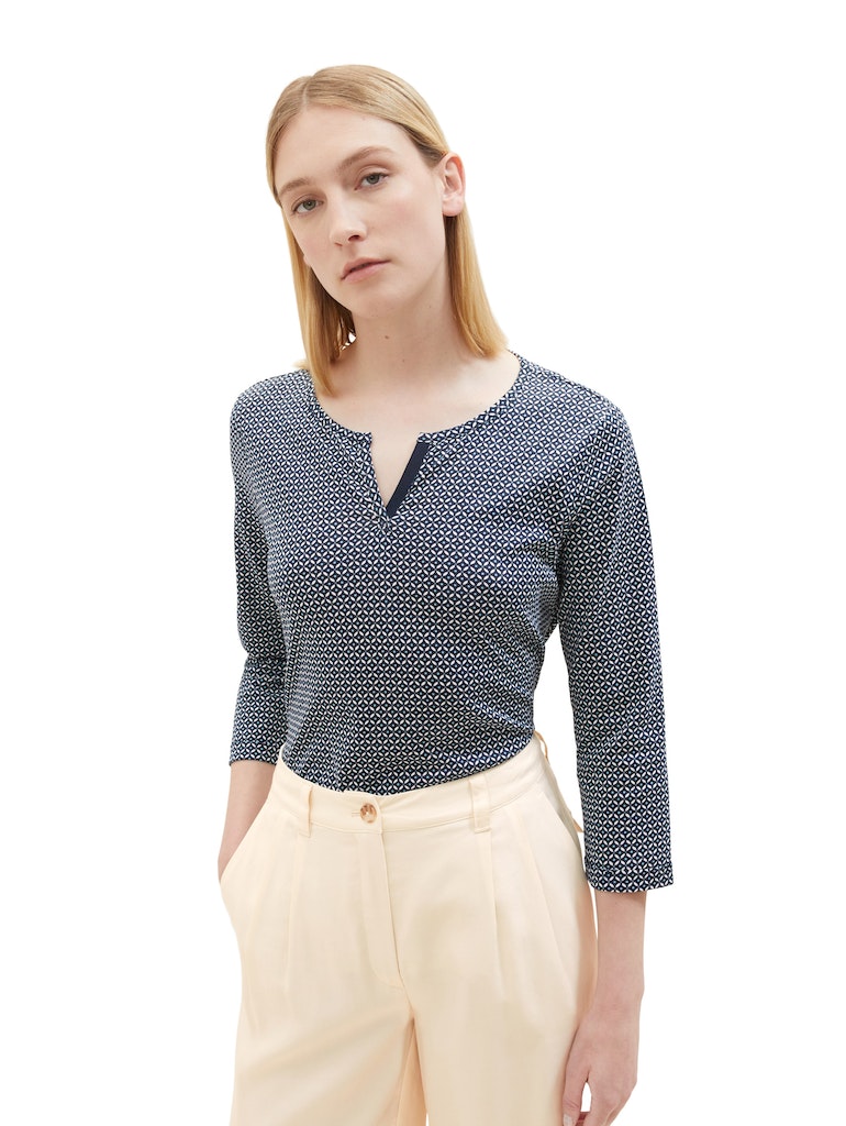 Tom Tailor Damen T-Shirts Navy Geometrica