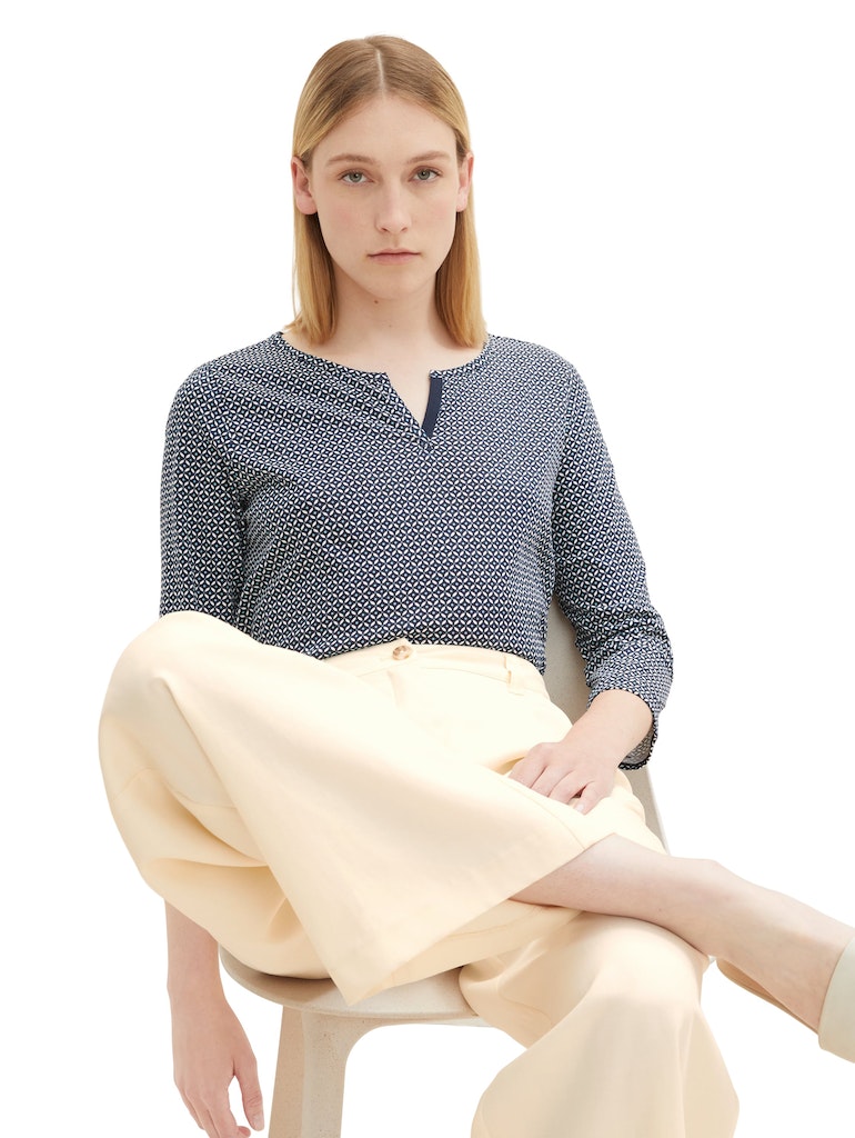 Tom Tailor Damen T-Shirts Navy Geometrica
