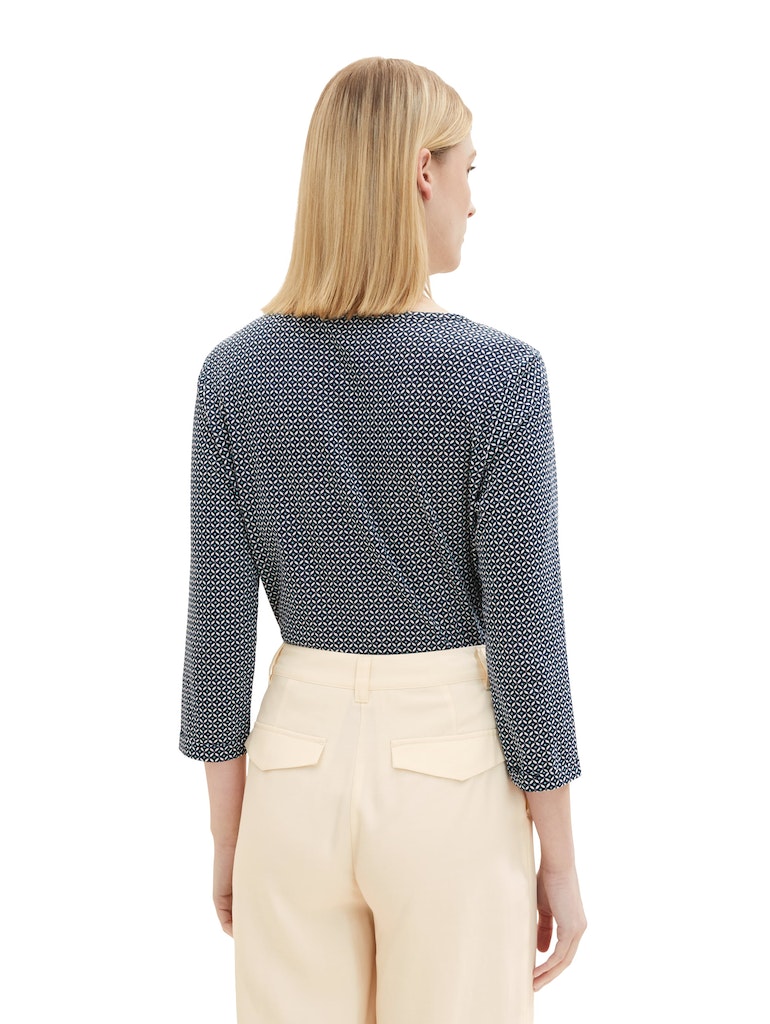Tom Tailor Damen T-Shirts Navy Geometrica