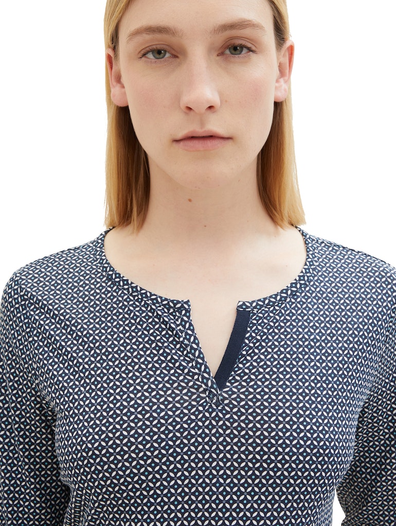Tom Tailor Damen T-Shirts Navy Geometrica