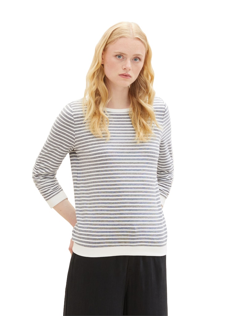Tom Tailor denim Damen Sweatshirts Blue White Stru
