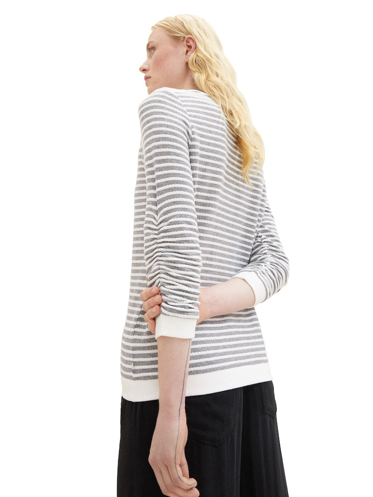 Tom Tailor denim Damen Sweatshirts Blue White Stru