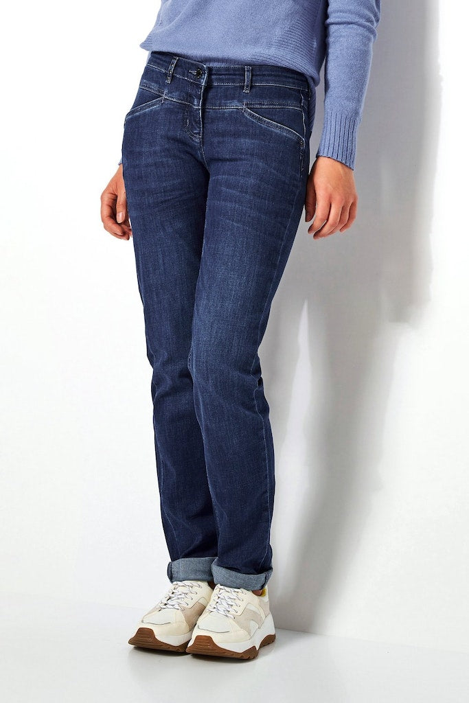 Toni Dress Damen Jeans Mid Blue Used