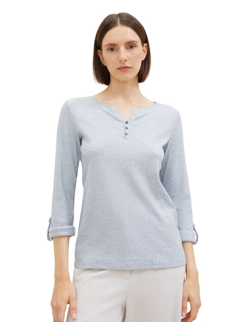 Tom Tailor Damen T-Shirts Offwhite Navy S