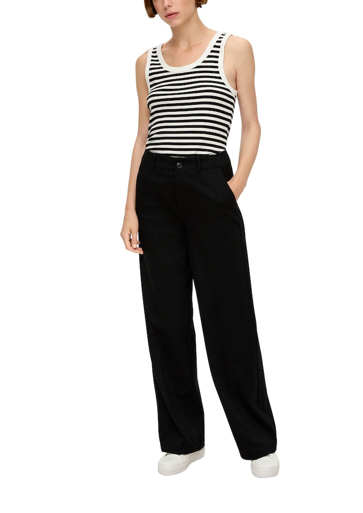 S. Oliver red Damen Hosen Grey/Black