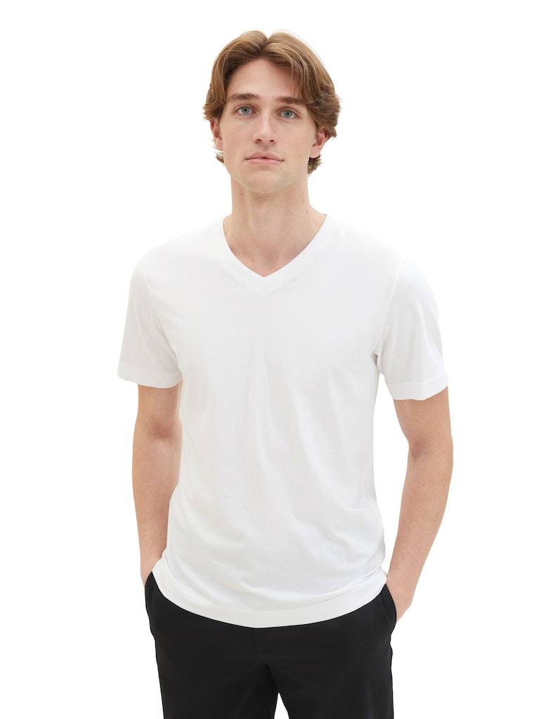 Tom Tailor Herren T-Shirts kurz White