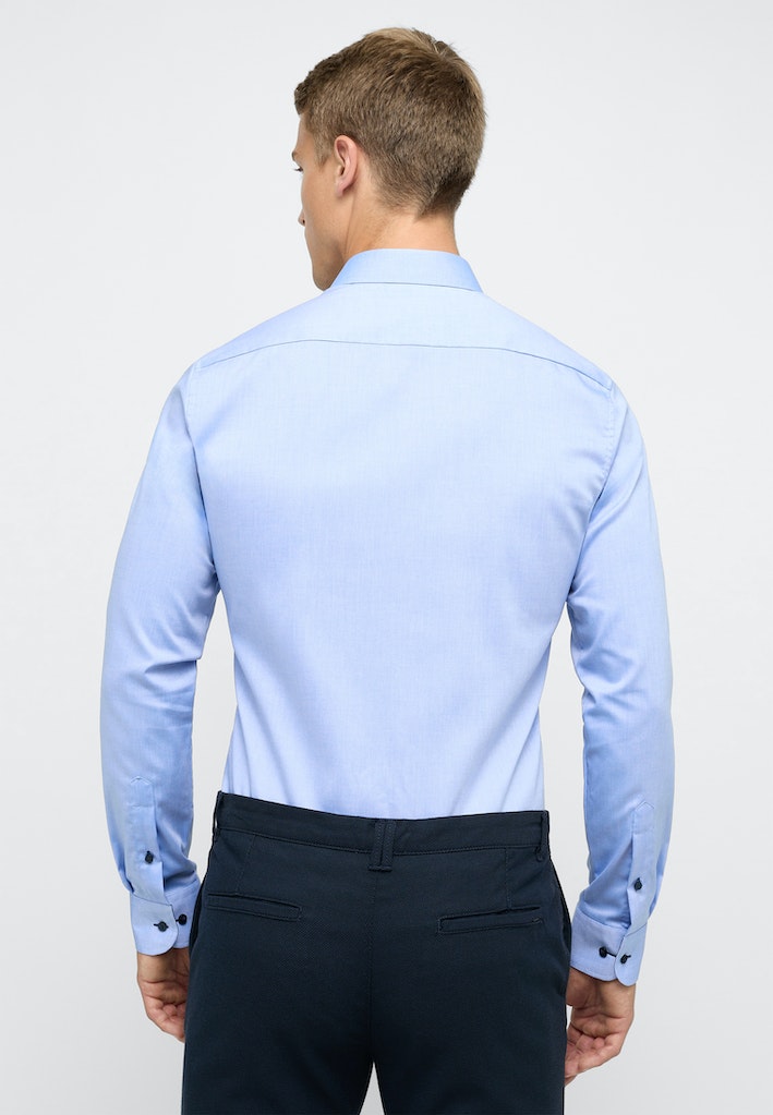 Eterna Herren Hemden lang Mittelblau