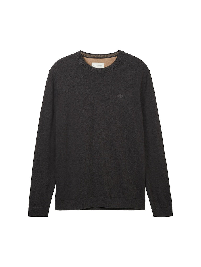 Tom Tailor Herren Pullover Black Grey Mela