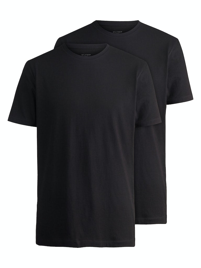 Olymp Herren T-Shirts kurz Schwarz