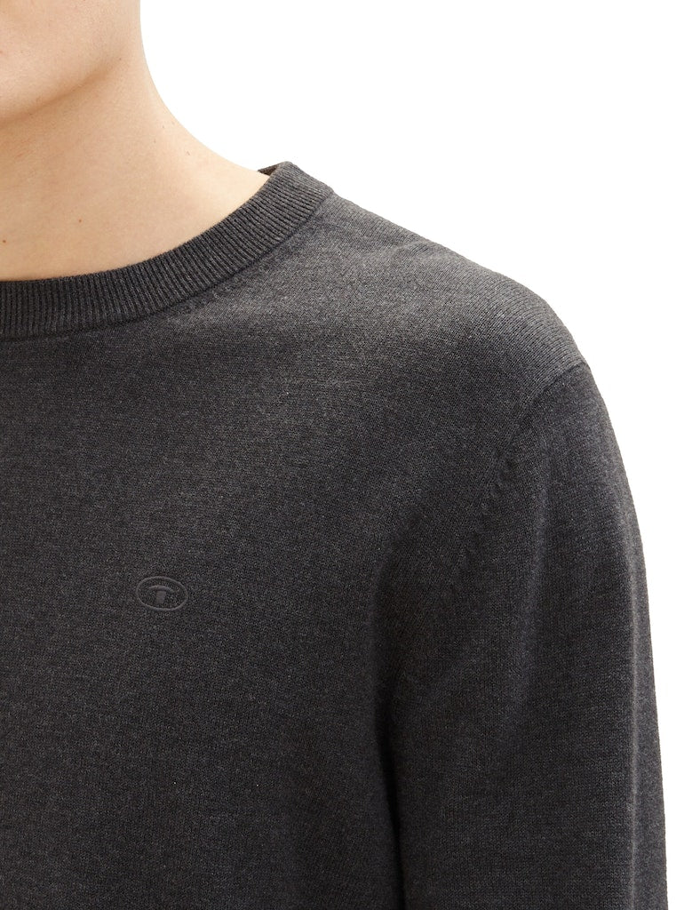 Tom Tailor Herren Pullover Black Grey Mela
