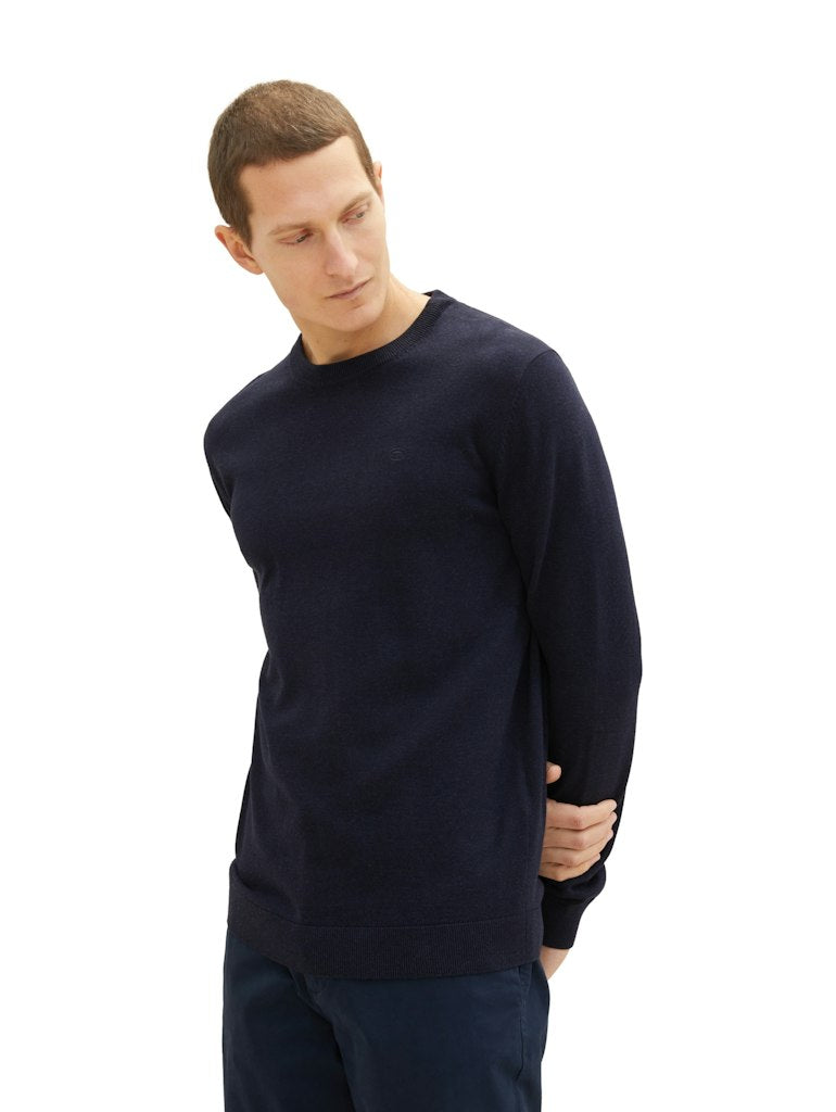 Tom Tailor Herren Pullover Knitted Navy Me
