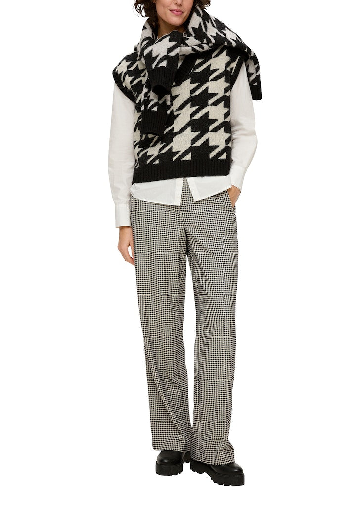 S. Oliver red Damen Hosen Grey/Black